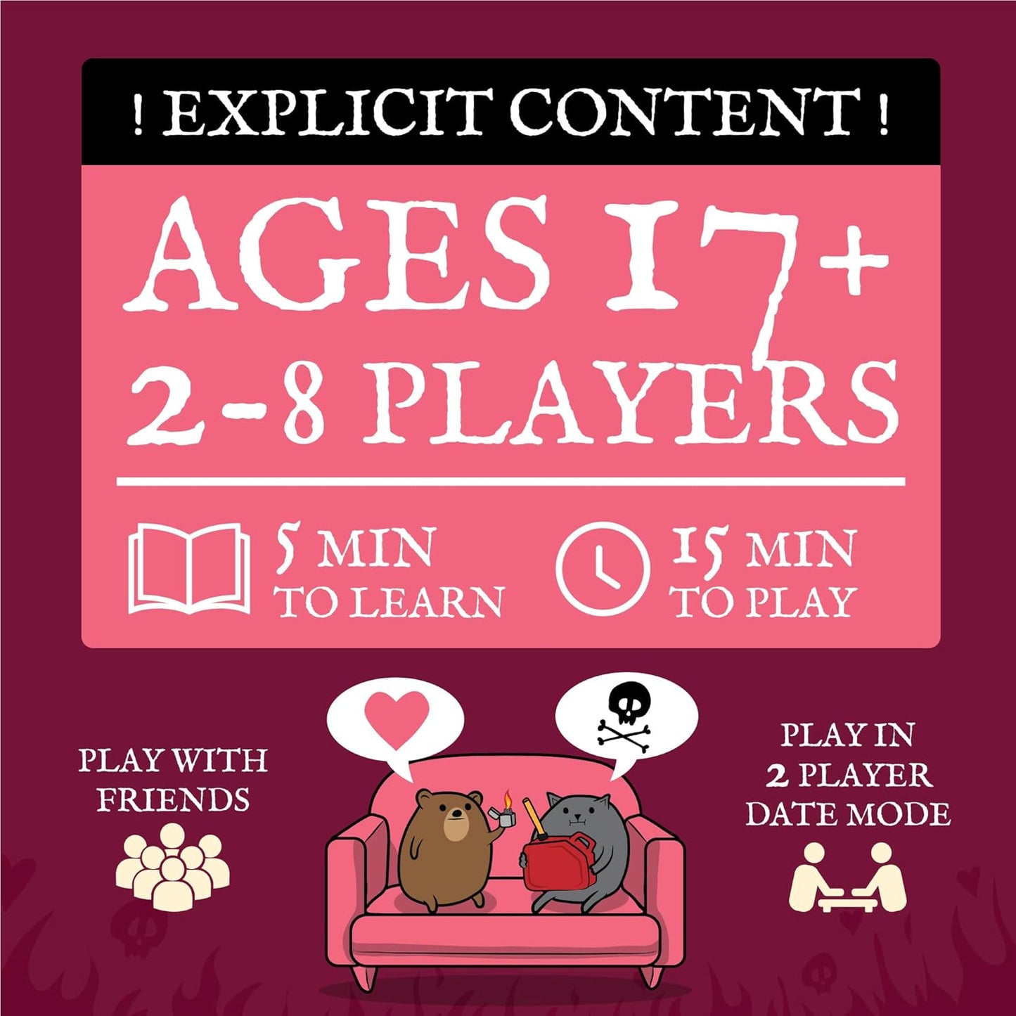 Exploding Kittens Horrible Couple – Extra Horrible Edition – Party Game for 2-8 Players, from The Creators of Horrible Therapist | A Fun Game Night with Friends, Funny Card Game for Adults