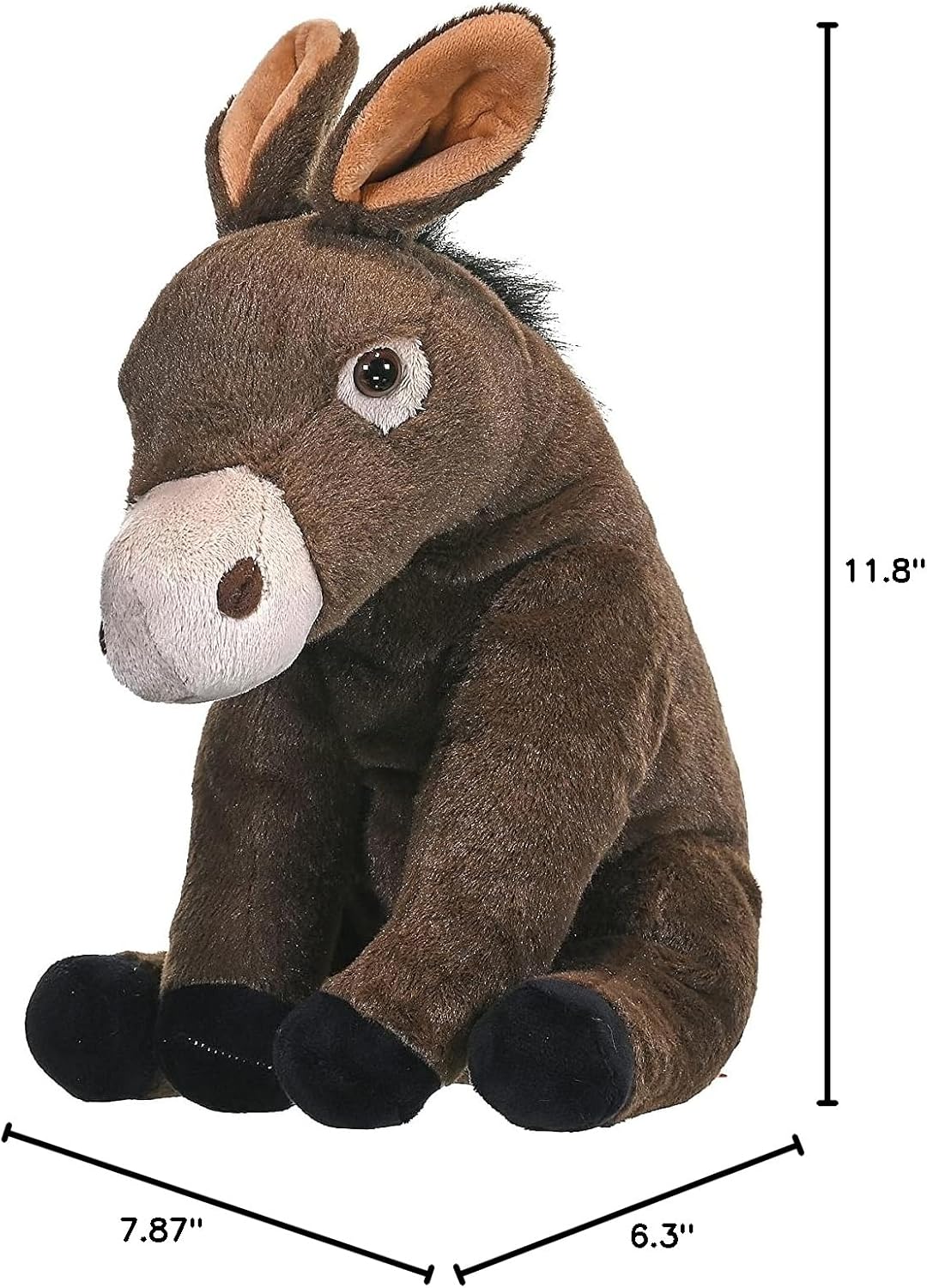 Wild Republic Mule Plush, Stuffed Animal, Plush Toy, Gifts for Kids, Cuddlekins 12"