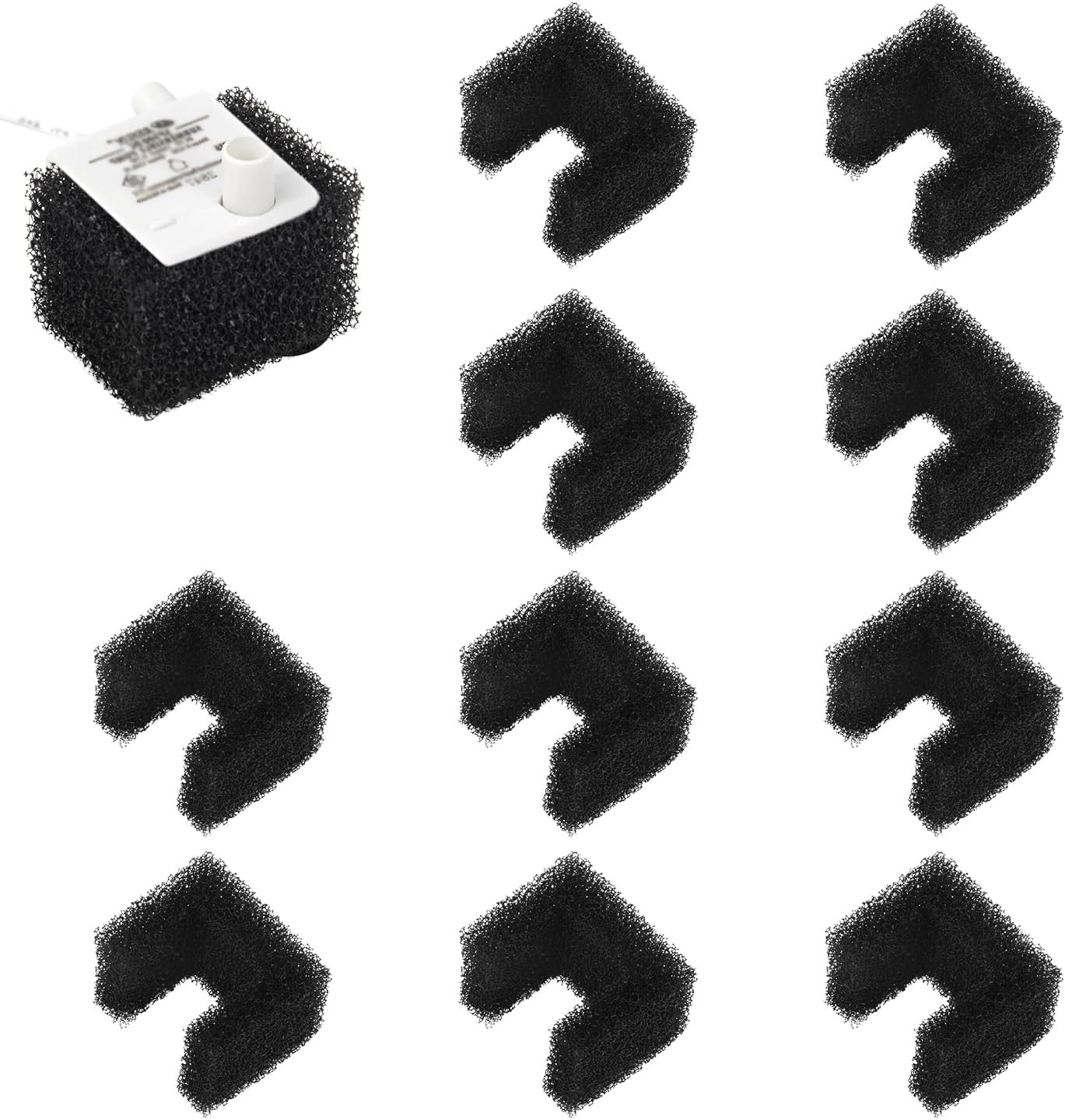 10pcs Cat Foam Filter Replacement for Pet Water Fountain, Black Pet Dog Drinking Water Fountain Sponge Filters Compatible with PetSafe Viva 64oz & 140oz Drinking Fountain