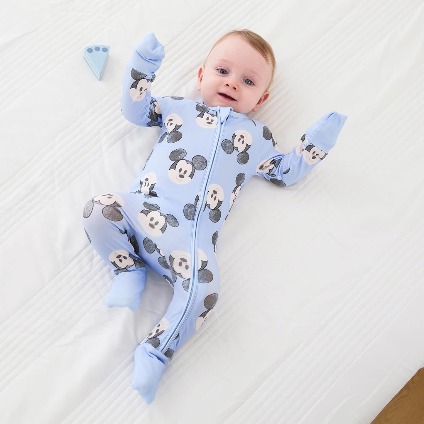 Disney Princess Ariel Belle Moana Mickey Minnie Baby Organic Cotton Footie Zipper Pajamas Newborn Infant Romper