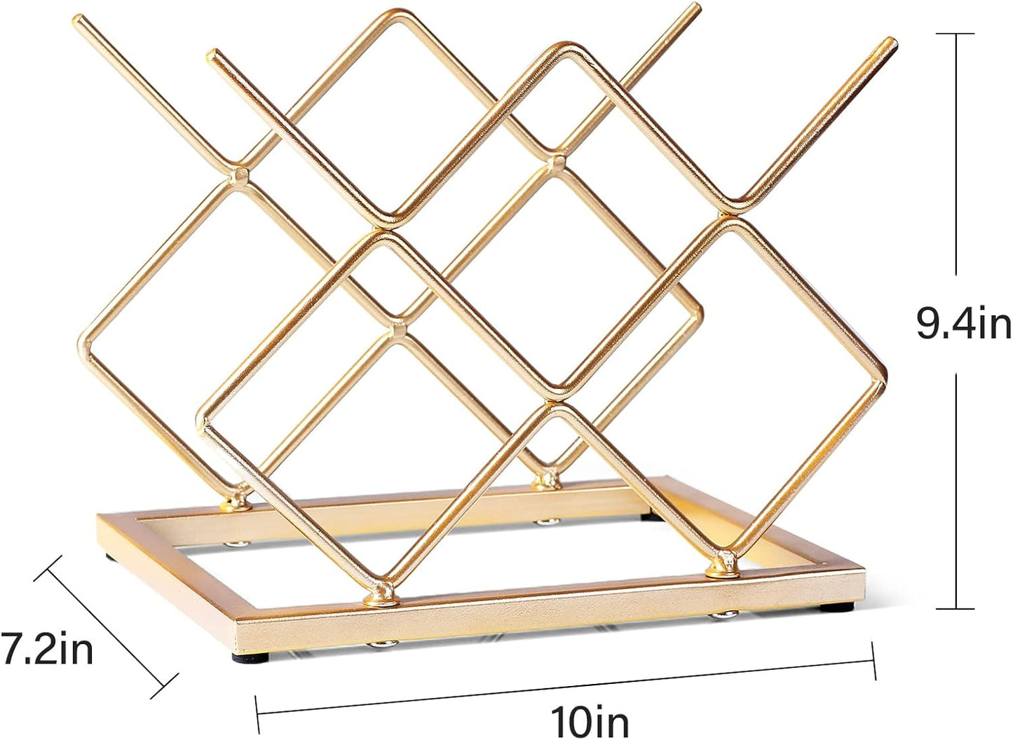 Countertop Wine Rack - 5 Bottle Freestanding Modern Gold Metal Small Wine Rack - Tabletop Wine Holder Stand for Cabinet, Pantry, Wine Bottle Storage…