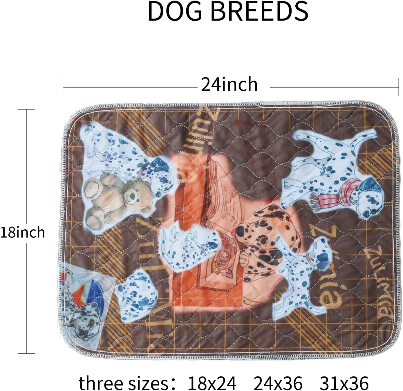 Reusable Puppy Changing Pads, 2 Pack Washable Dog Diaper Pads, Non-Slip Changing Pads, Absorbent and Leak Proof Training Pads (Potty), Box, Fence, Bed, Sofa (18*24inch(2pieces))