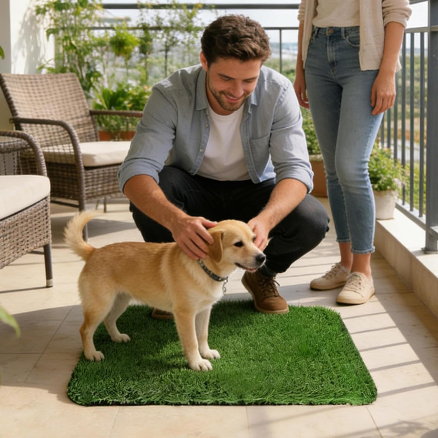 Pet Grass Pad, Artificial Puppy Potty Mat, Dog Grass Mat with Washable Design, Puppy Training Mats with Sturdy Material, Pet Accessories, Dog Pee Pad for Pets Cage Crate Sofa Garden Home Daily Use