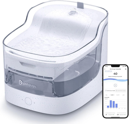 2L Cat Water Fountain Smart App Control,8 Layers Filtration Automatic Water Dispenser for Cats Dogs pet Water Fountain Wireless Pump 2.4G WiFi PF1