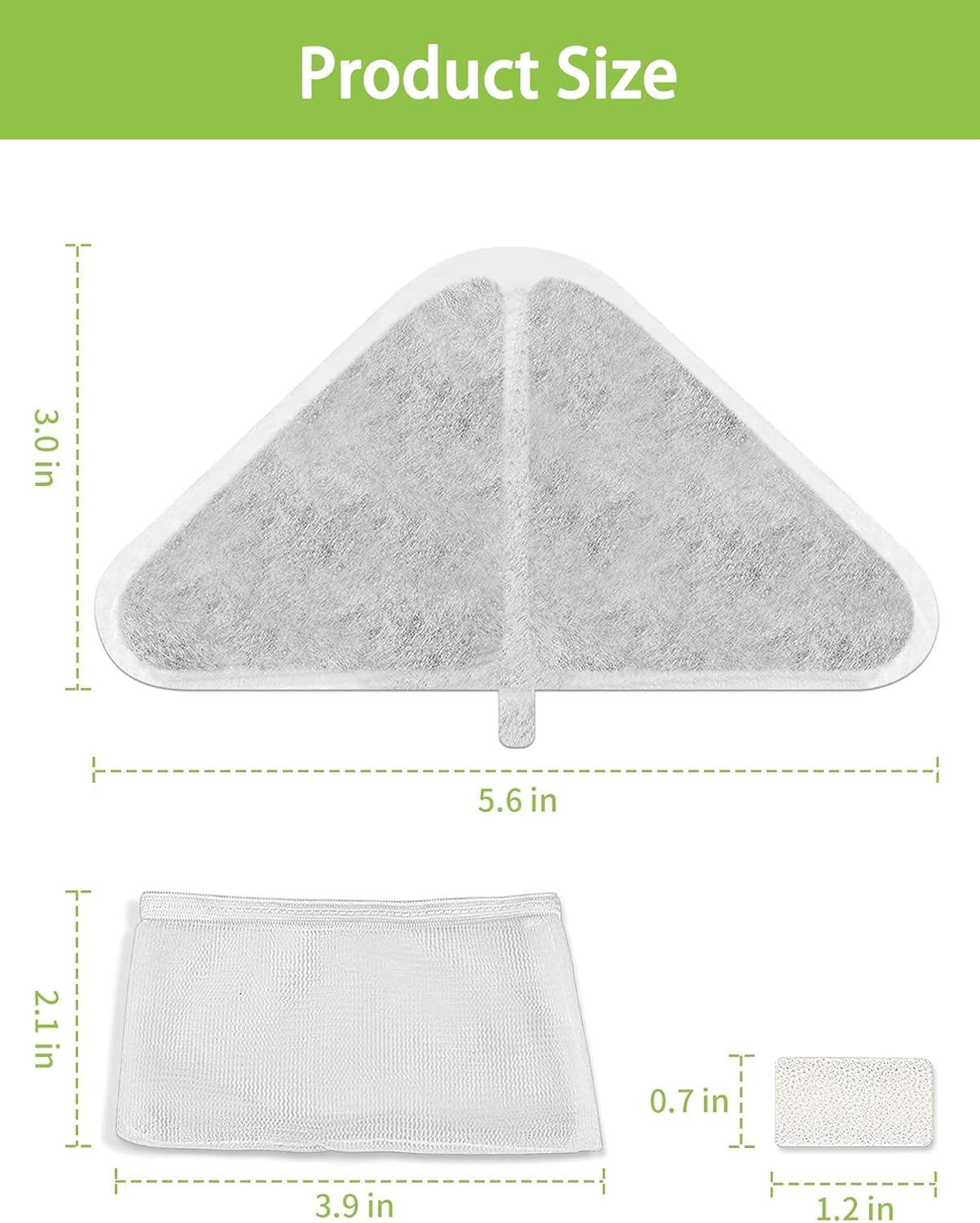 SIBAYS Cat Water Fountain Filters, Replacement Water Fountain Filters for 230oz/7L Pet Water Fountains, Made of Food Grade Activated Carbon and PP Cotton, 6pcs Filter + 6pcs Mesh + 6pcs Sponge