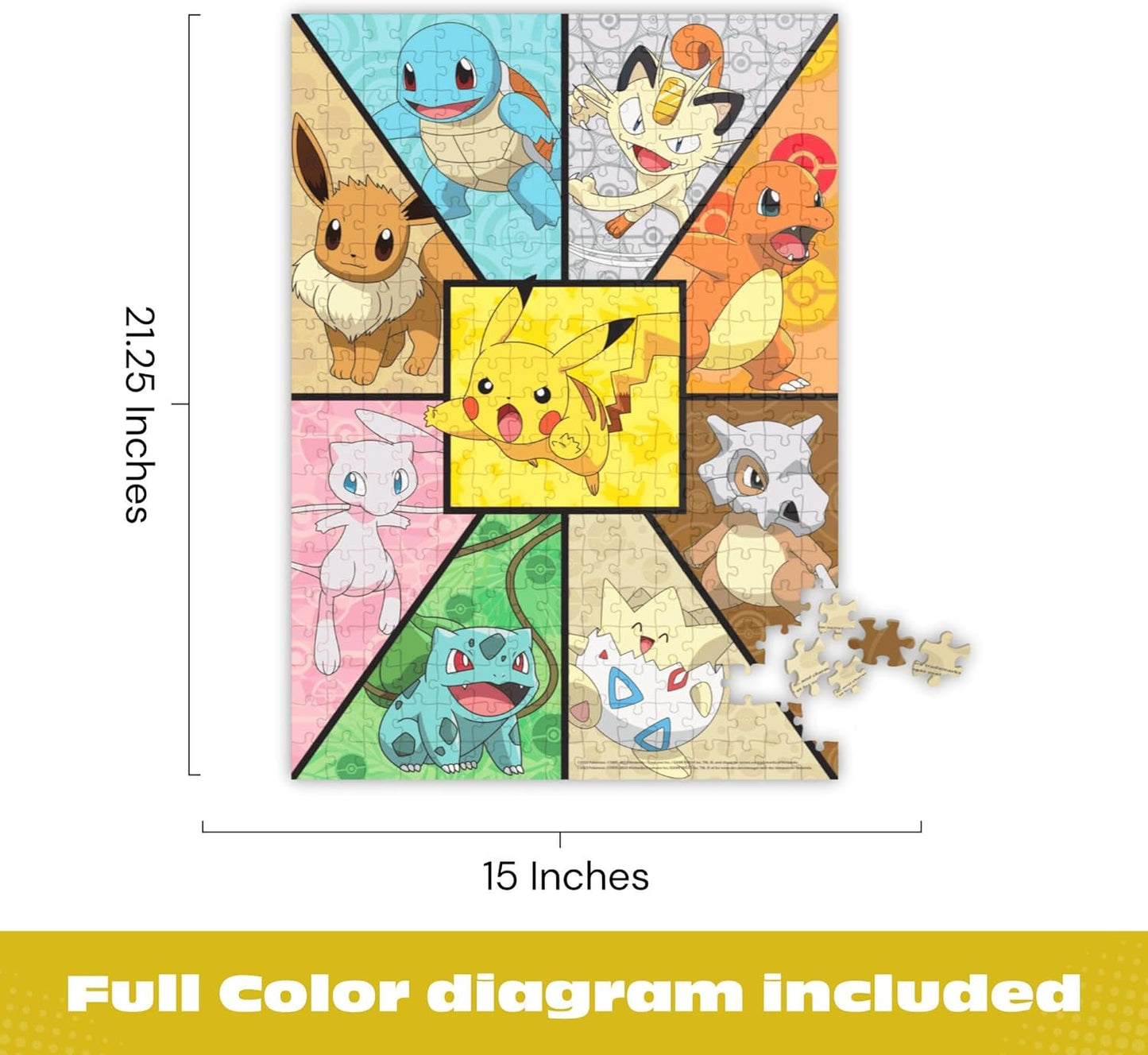 Buffalo Games - 300 Piece Jigsaw Puzzle Pokemon Kanto Companions, Made in USA, Premium Recycled Board, Full-Color Poster, Giftable Colorful Art