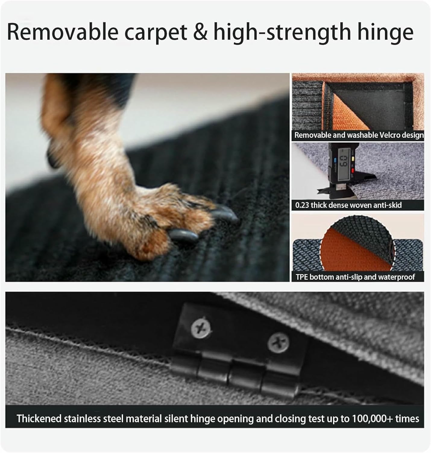 Split Ottoman Dog Ramp, Folding Dog Ramp Steps for Couch,Solid Wood, Pet Chair for Bed Couch Specially Suitable for Older Dogs Andd Puppies