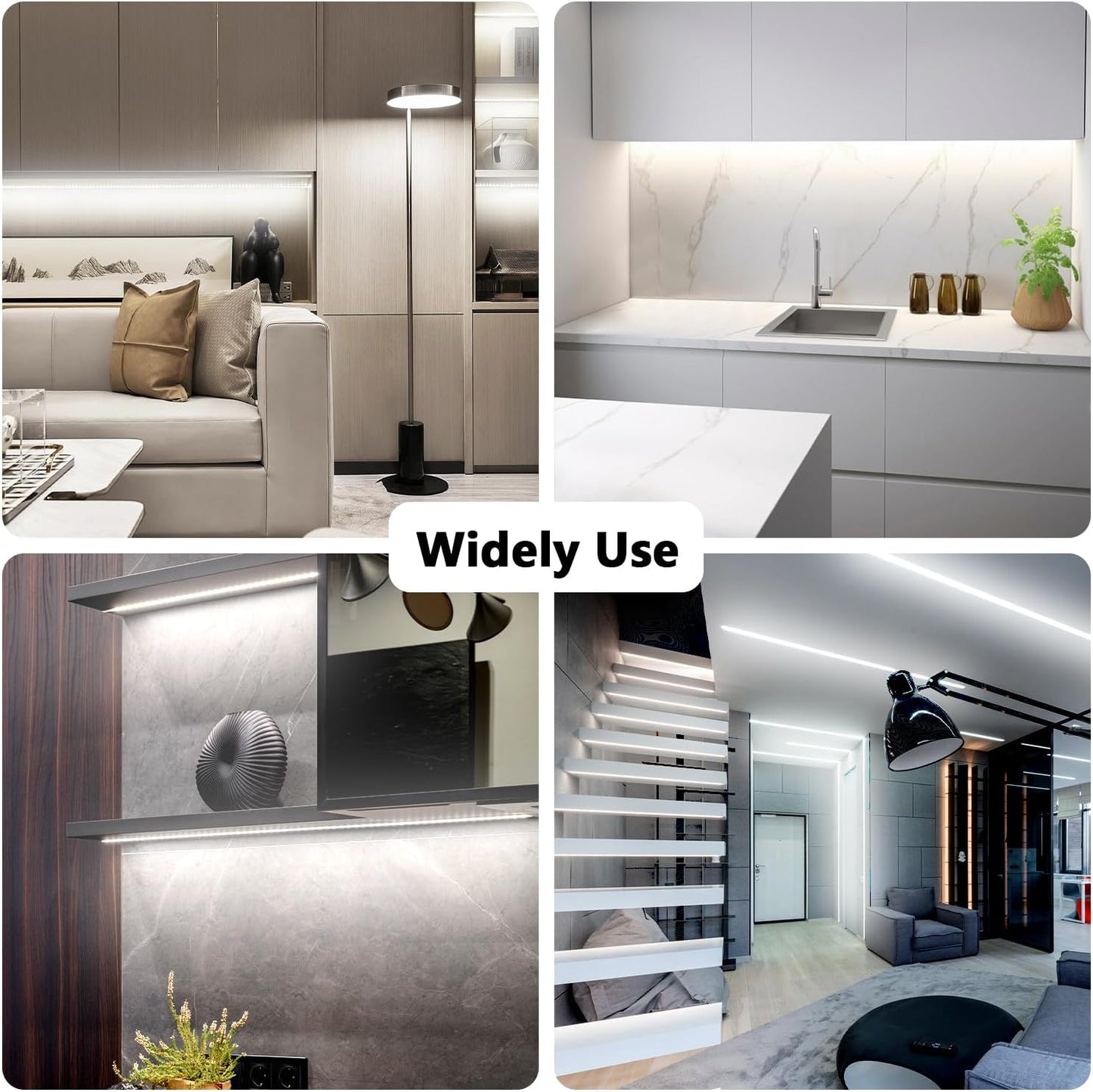 dalattin White LED Strip Lights 50ft Dimmable Bright 24V Led Light Strip 6500K Daylight White 900 LEDs Lights for Bedroom, Mirror, Kitchen, Strong Adhesive（2 Rolls of 25ft）