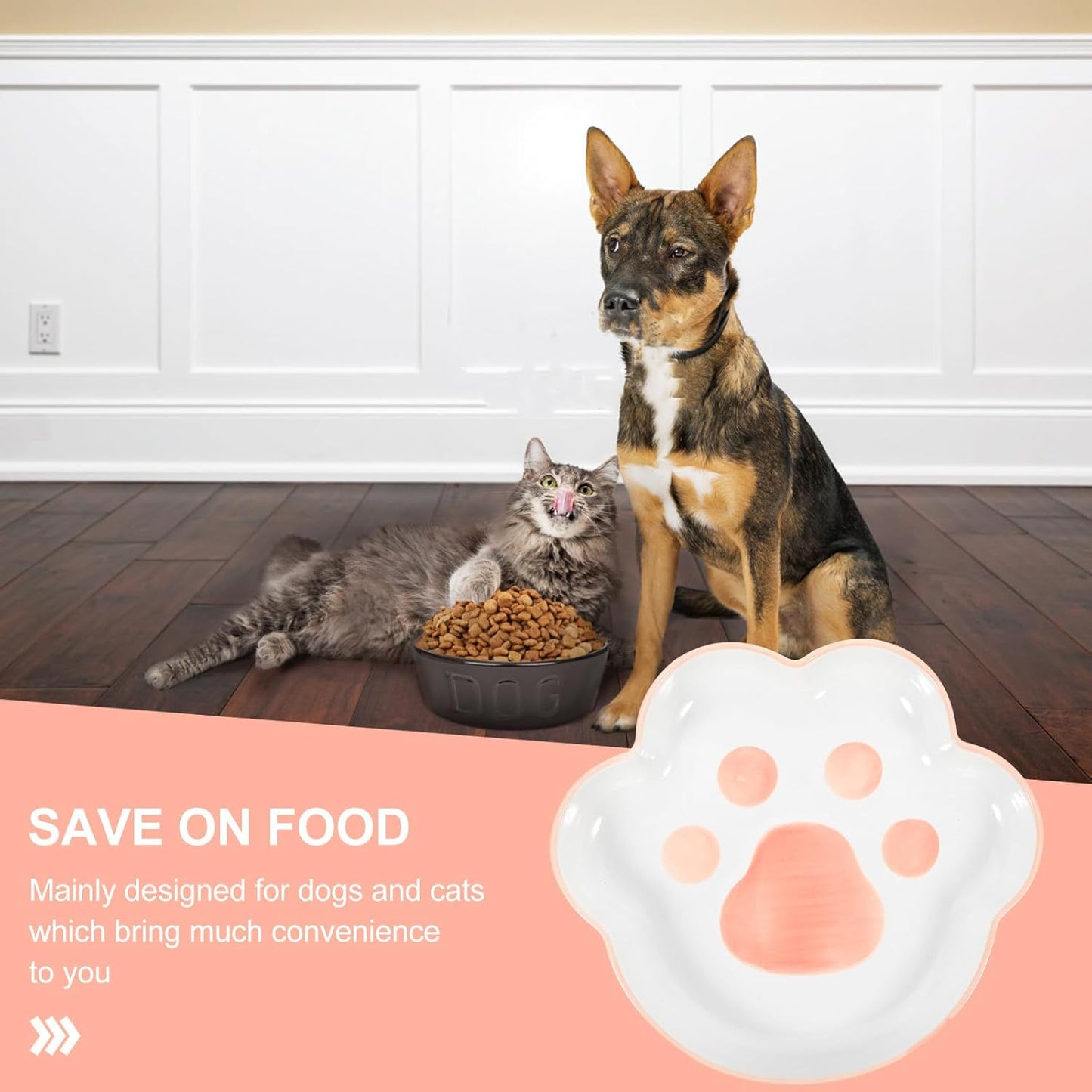 Milisten Ceramic Cat Bowl 9-inch Tilted Cat Feeder with Non-Spill Design Red Indoor Pet Feeding Dish