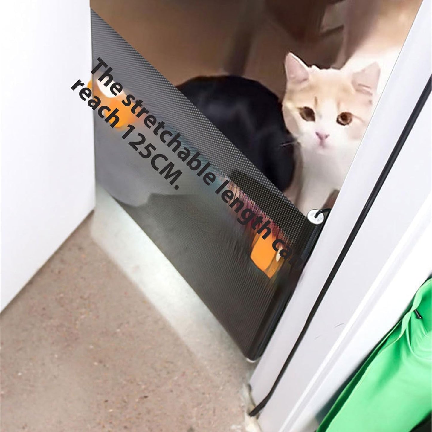 Retractable Pet Gate Childproof Barrier for Stairs Hallways Flexible Width Indoor Outdoor Dog White Modern Pet Barrier