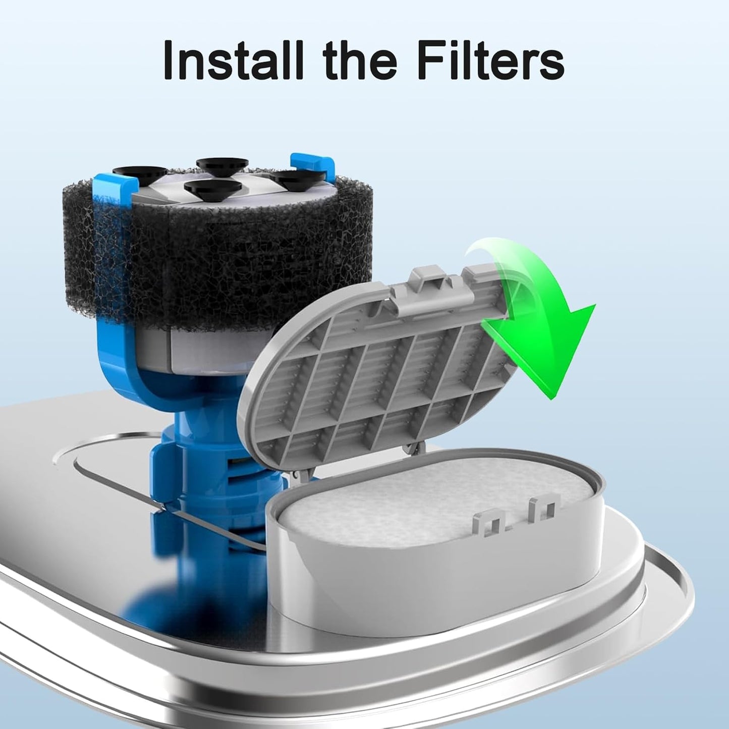 Casfuy Pet Fountain Replacement Filters for PWS-143,140,120 & 136 & 161, 8 Count