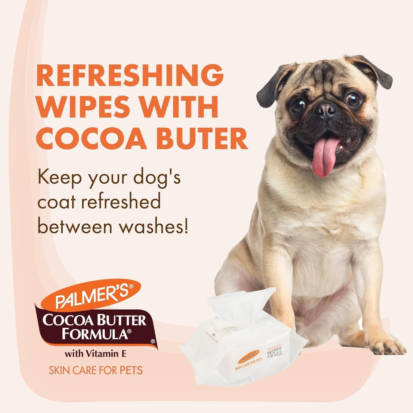 Palmer's for Pets Gentle Refreshing Wipes for Puppies - Coconut Oil Puppy Wipe - Pet Grooming Towelettes for Dogs, 100 Count - 3 Pack