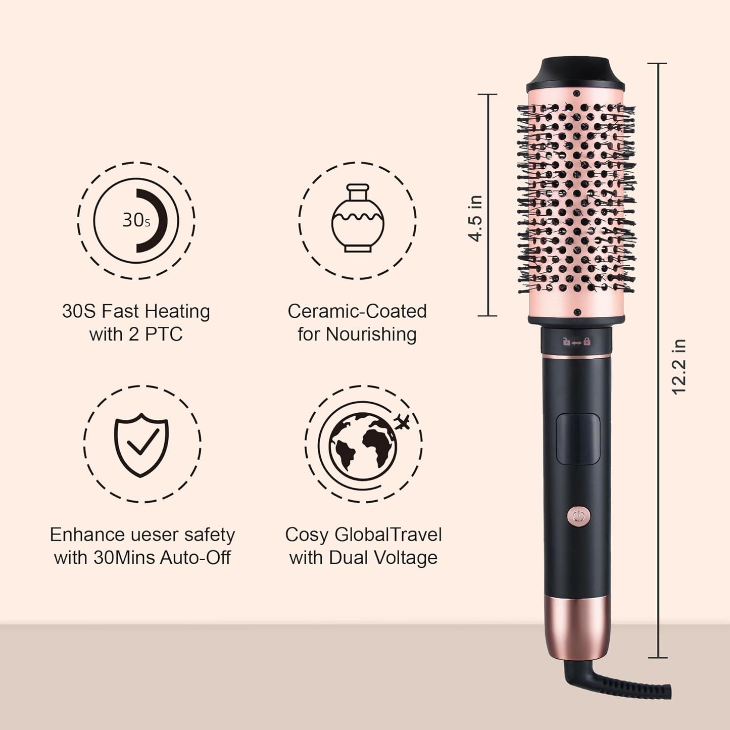NONK 3-in-1 Interchangeable Curling Iron, 1 1/4" 1 1/2" 1 3/4" Heated Barrels for Different Curls, Adjustable Digital Temp, Fast Heat, Hair Styling Tool for All Hair Types,Large Barrel Curling Iron