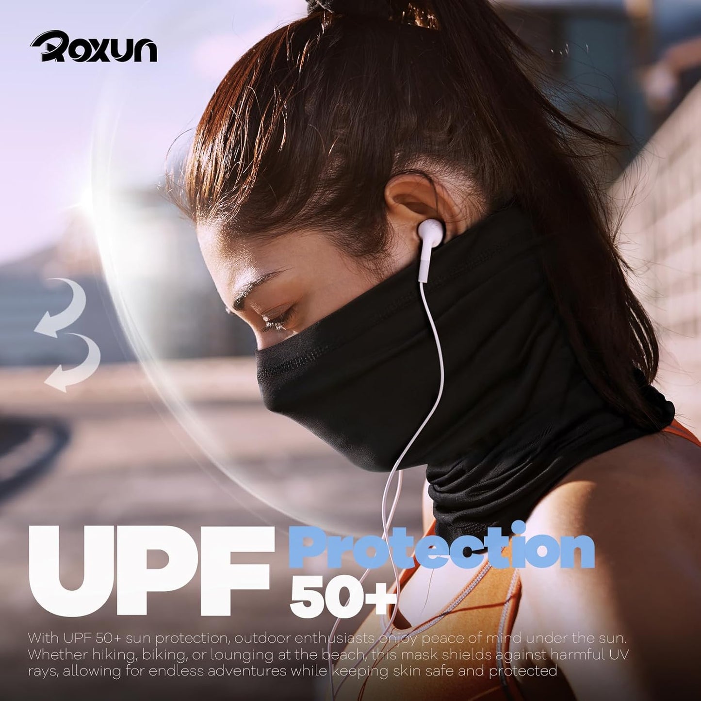 4 Pack Neck Gaiter, Cooling Breathable Face Mask UV Protection Scarf Hiking Bandana for Men/Women