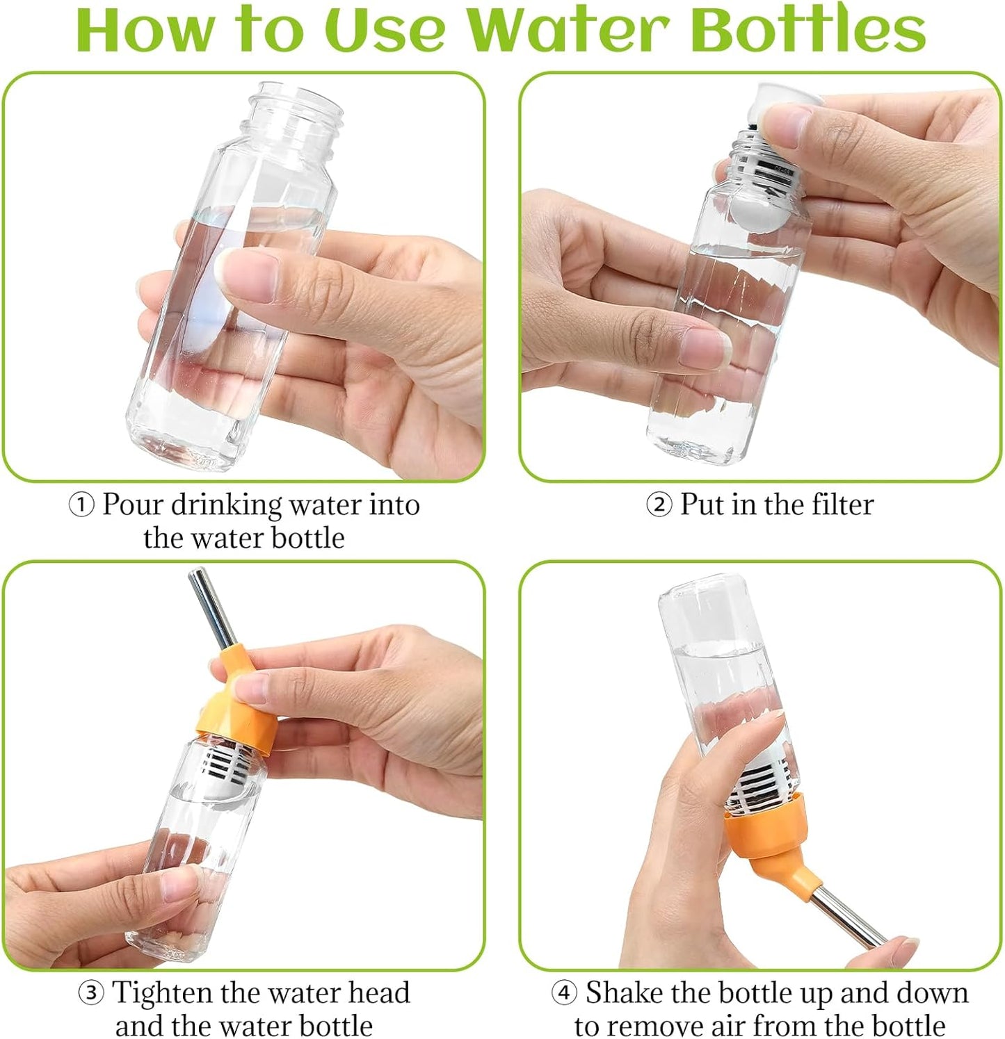 BNOSDM Hamster Water Bottle No Drip Ceramic Hamster Water Bottle for Glass Tank - 80ML Water Dispenser with Yellow Sunflower Stand Holder for Syrian Hamsters Dwarf Hamsters Mice Gerbils