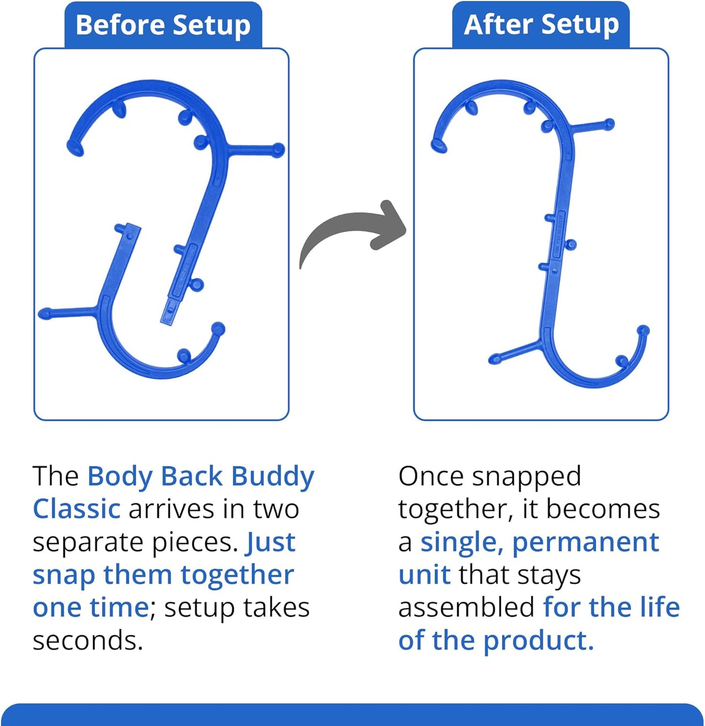 Body Back Buddy Classic USA Made FSA Eligible Handheld Full Body Massage Cane Trigger Point Massage Tool for Deep Tissue Pain Relief - Dual Massage Hooks for Back, Shoulder, Neck. Manual Back Massager