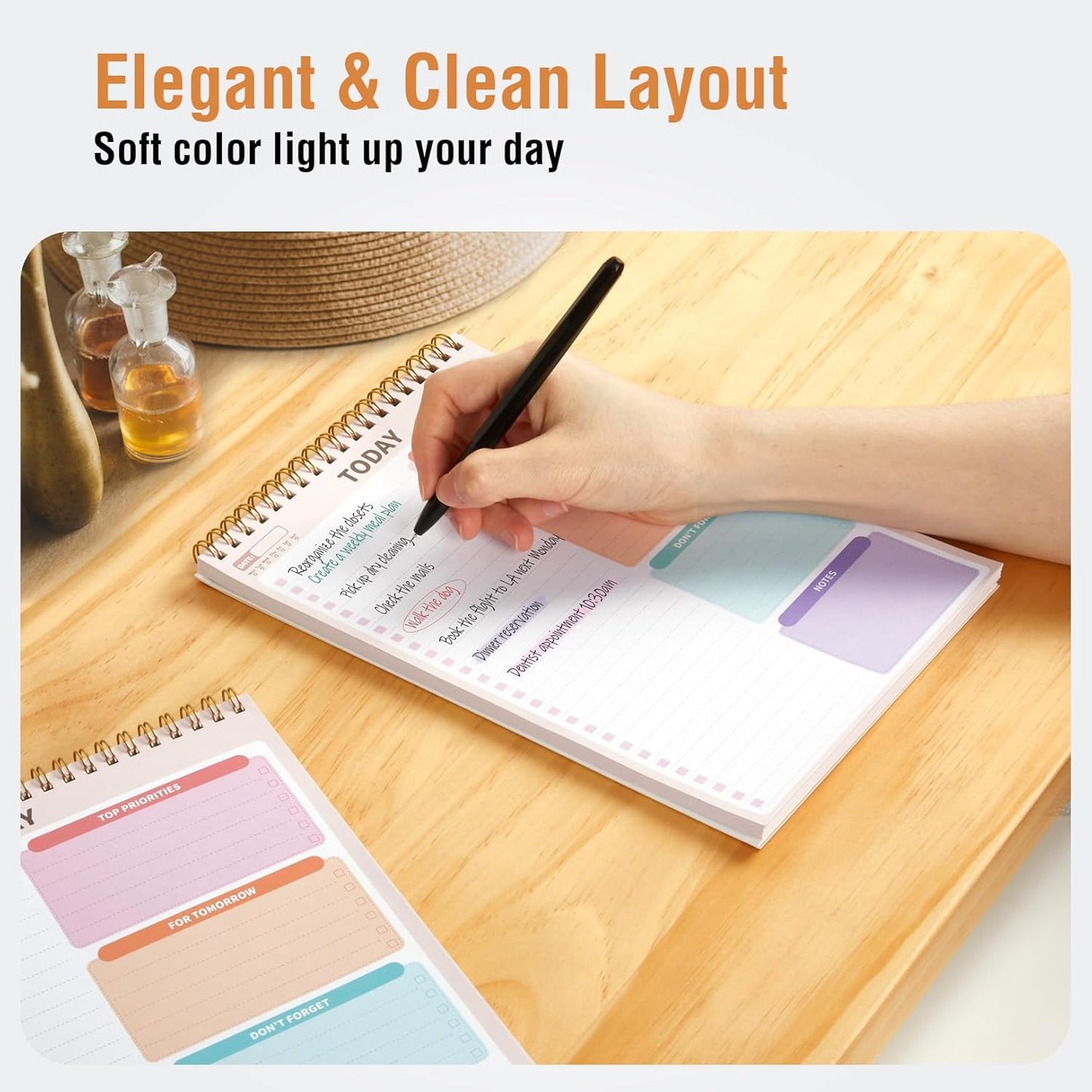 Forvencer To Do List Notepad (6.5 x9.8), To Do List Notebook for Work, Undated Daily Planner Organizer for Tasks Checklist & Goal Planning, To Do List Perfect for Office, School, Cute