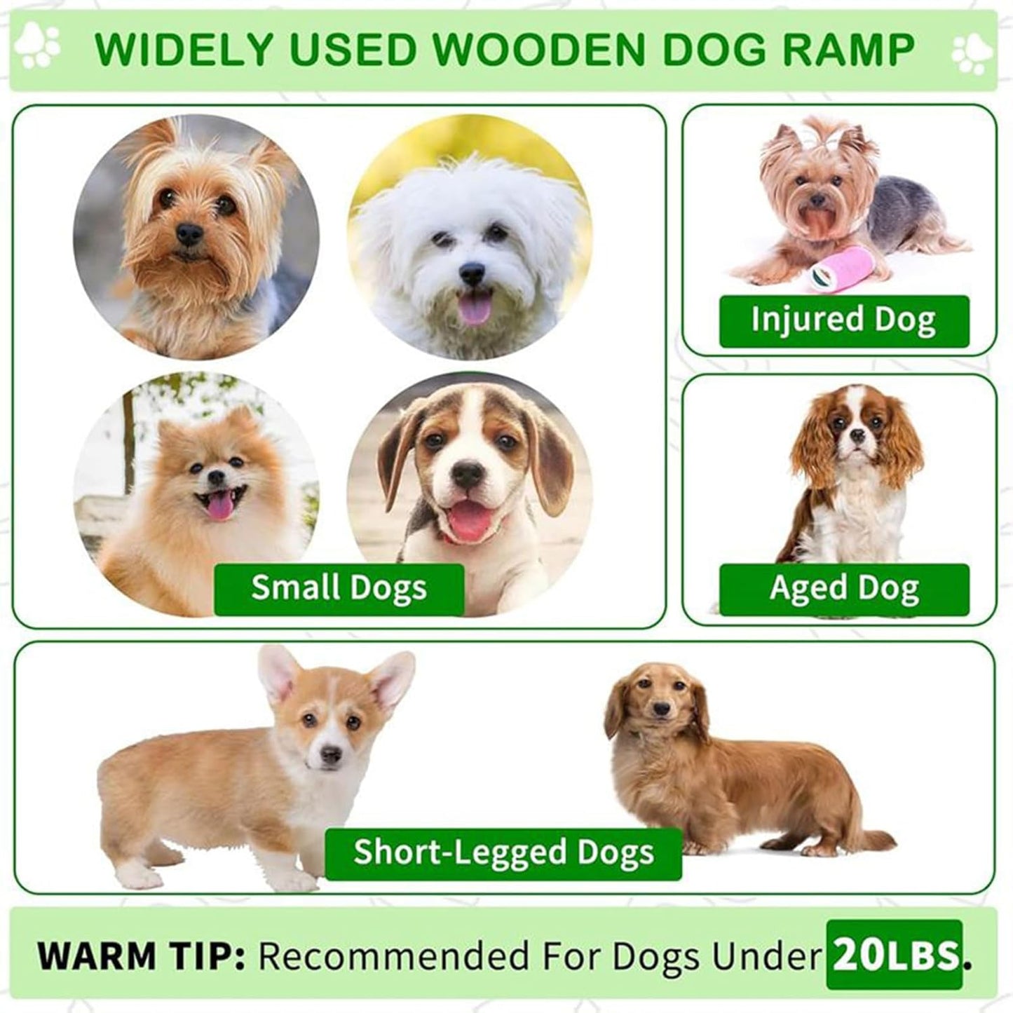 Dog Stair Ramp, Wooden Indoor Steps for Elderly or Injured Pets, Lightweight Ramp for Bed, Sofa, Living Room, Help Pets Access High Areas