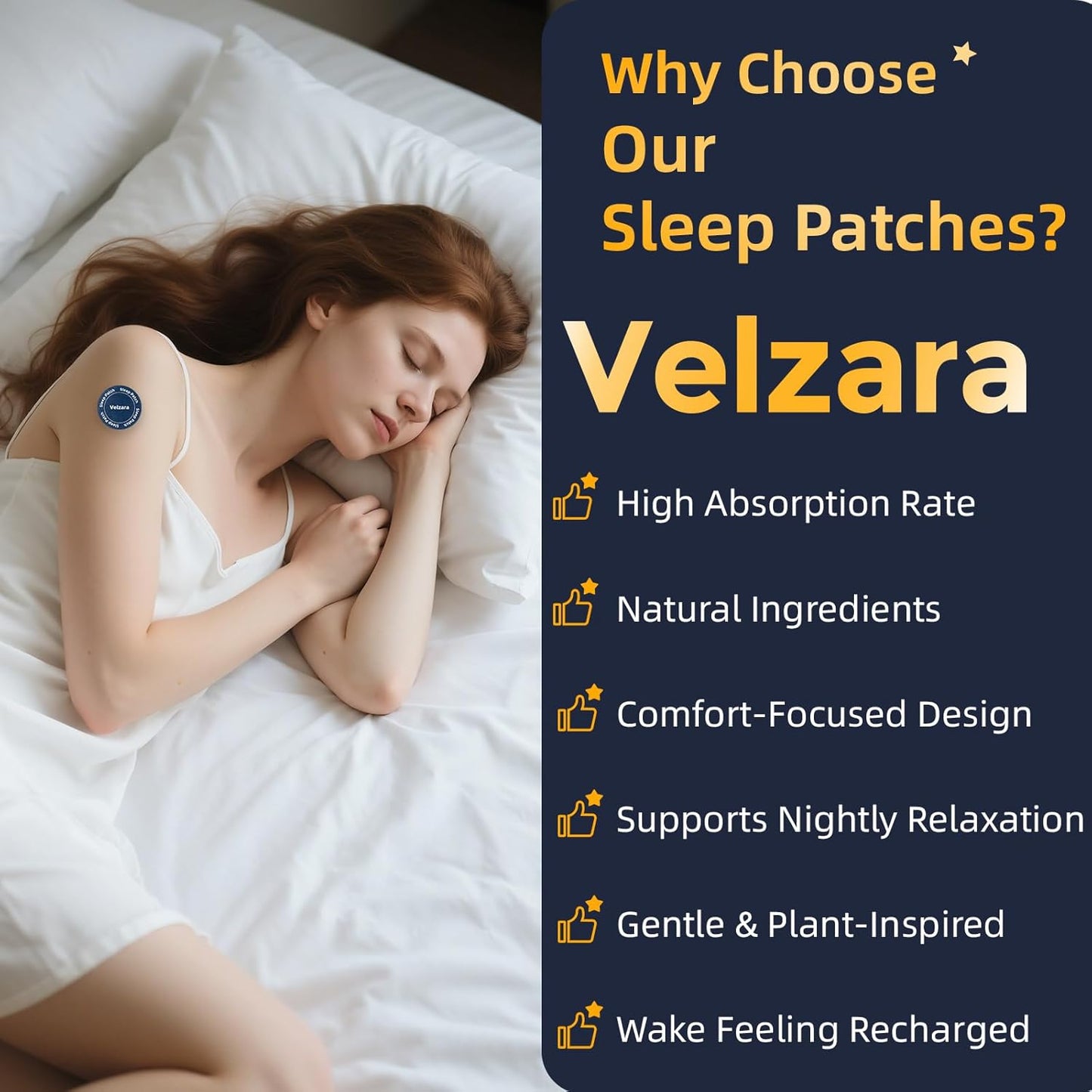 Sleep Patches for Women and Men, Plant-Based Sleep Patch Easy-to-Apply Vegan-Friendly 60 Patches