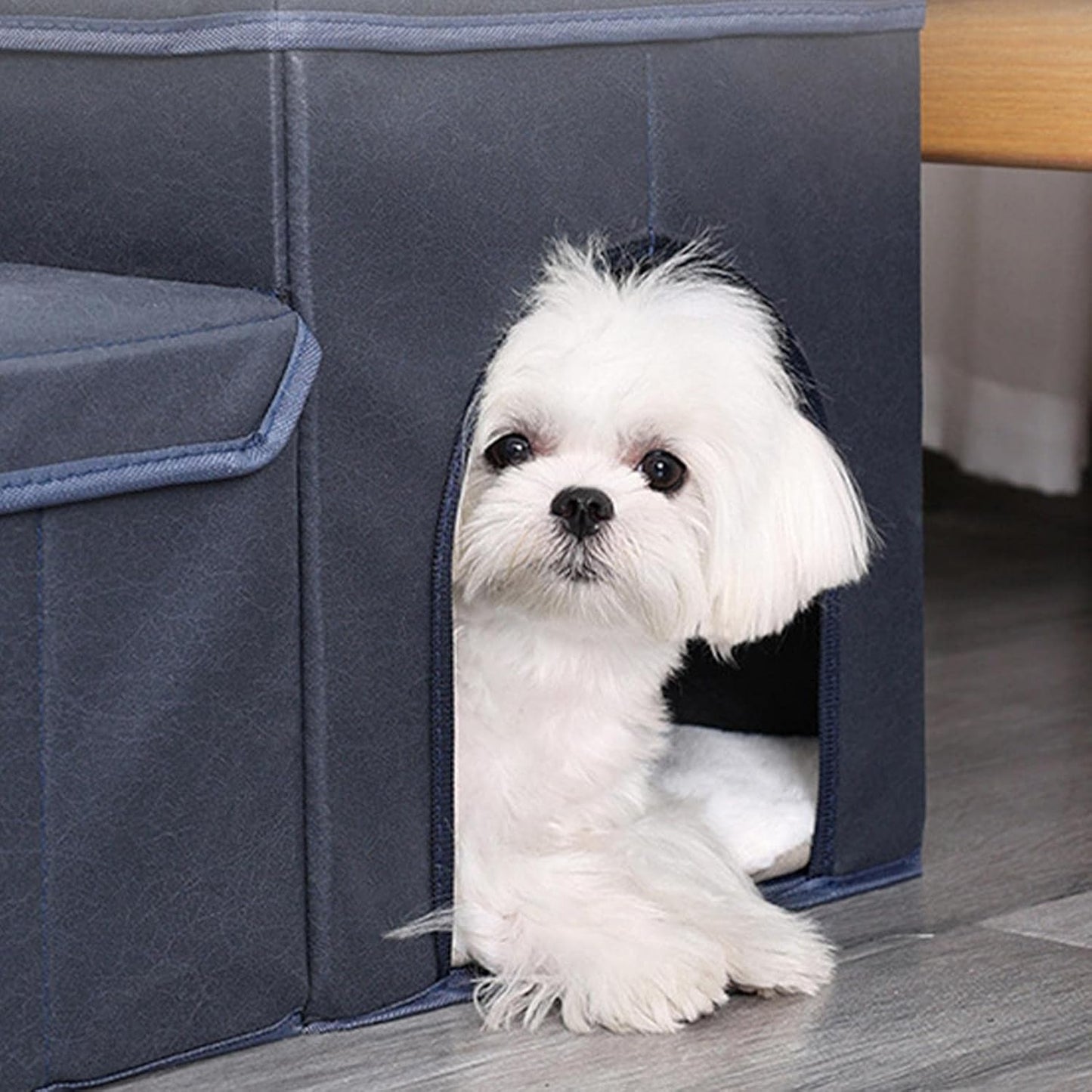Pet Steps - Non Slip Ramp for Sofa Access | Removable Climb with Hidden Storage Compartment & Stable Support Frame for Small Medium Large Elderly Puppy Couch, Apartment Living, Balcony Rest a