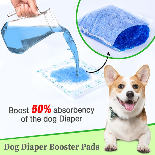 Dog Diaper Liners Booster Pads, 150ct Disposable Dog Diapers Inserts Male Female for Washable Doggie Belly Bands Wraps Covers Period Panties(Regular)