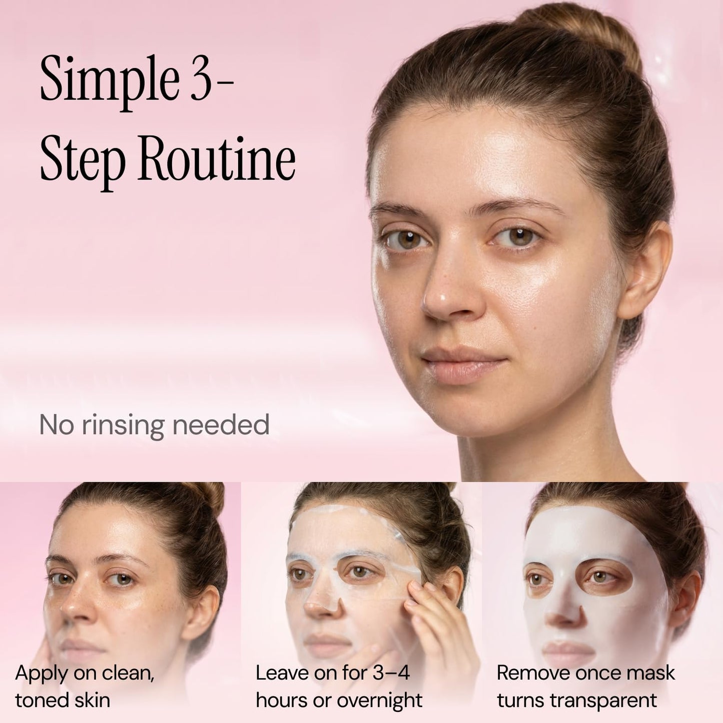 Trancend™ Real Deep Collagen Face Mask for Korean Skin Care – Hydrogel Sheet Mask, Overnight Hydrating Mask for Pore Minimizing, Elasticity & Firming, Bio Collagen Treatment - 39G (4 Count)