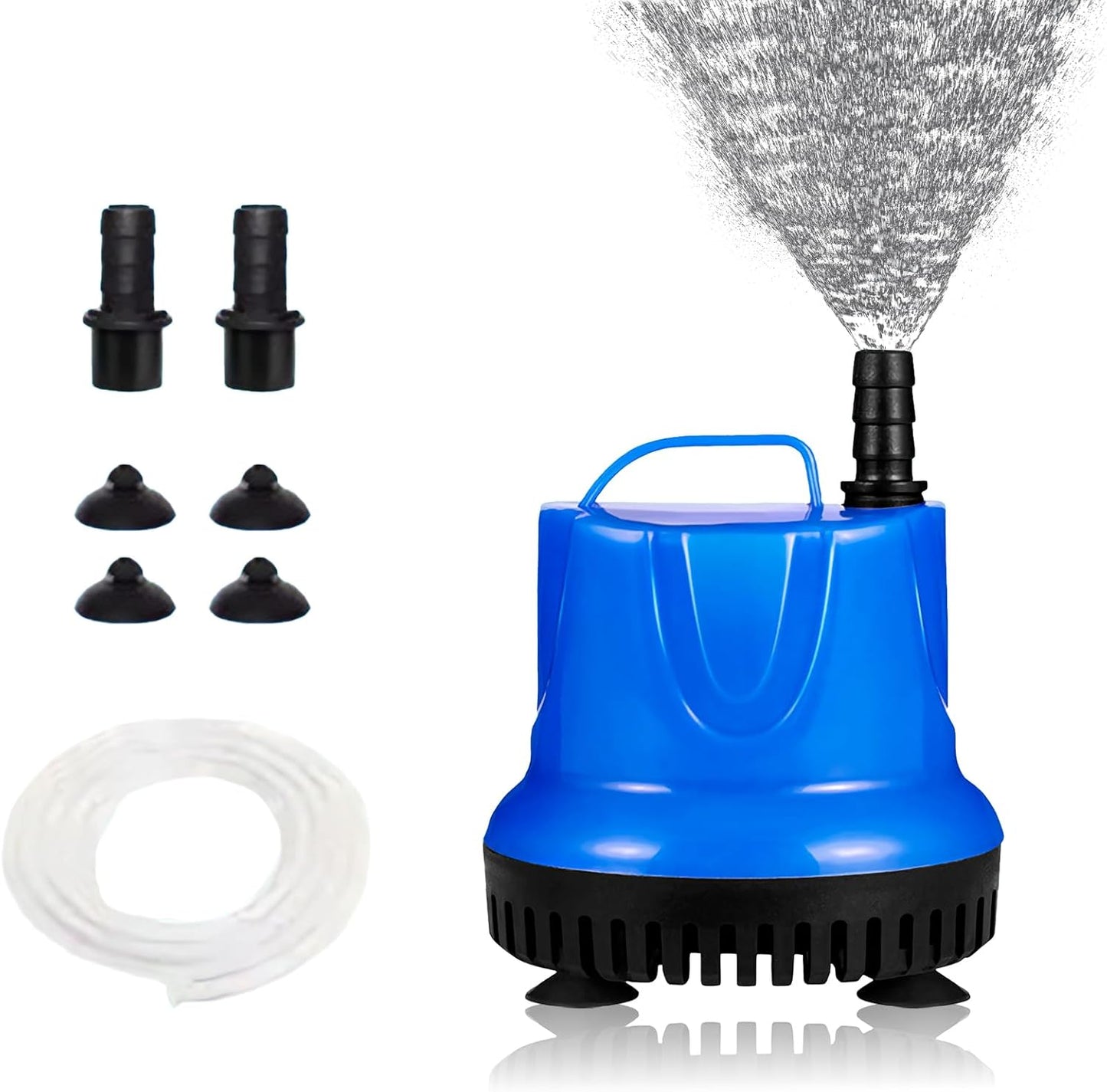 475GPH Submersible Pump 25W Fountain Water Pump, 1800L/H, with 5.91ft High Lift, 2 Nozzles 4 base for Fish Tank, Pond, Aquarium, Statuary, Hydroponics