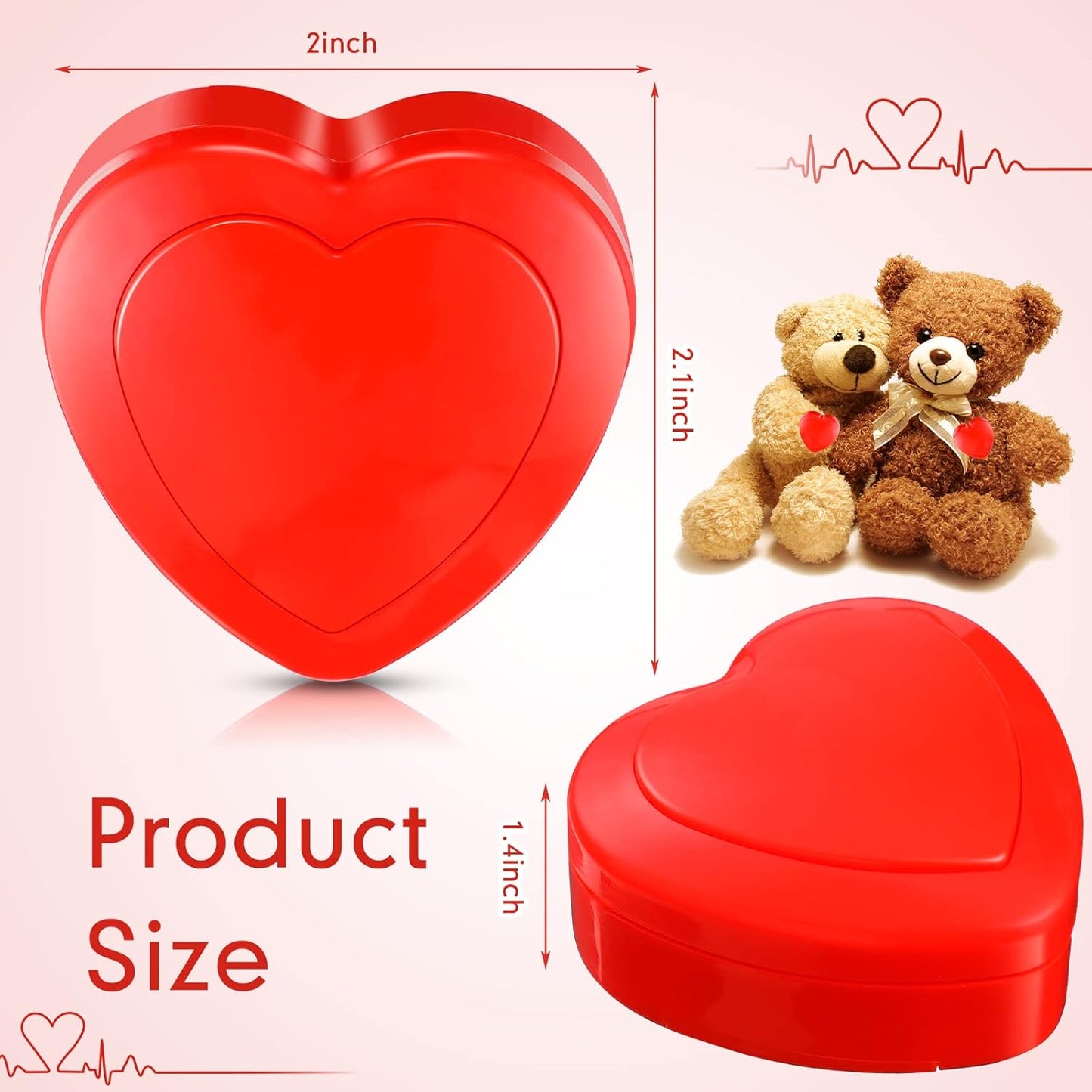 Lenwen 2 Pcs Heartbeat Replacement Soother Heartbeat Simulator Red Puppy Heartbeat for Puppy Sleep Aid Replacement Pulsing Heartbeat for Pets Cats Dog Anxiety Relief Sleep Aid Calming Plush Toys