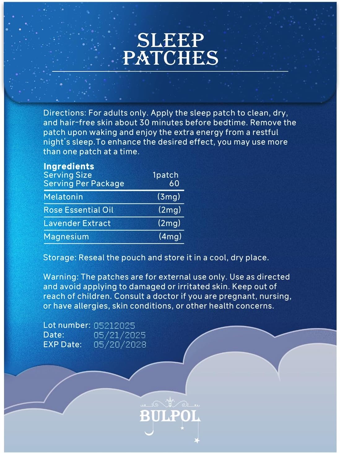 Sleep Patches for Adults, 60 Pack Upgraded Deep Sleep Patches, Formulated with All Natural Ingredients, Long-Lasting Night Comfort for Both Men and Women, Easy to Use All Night Long