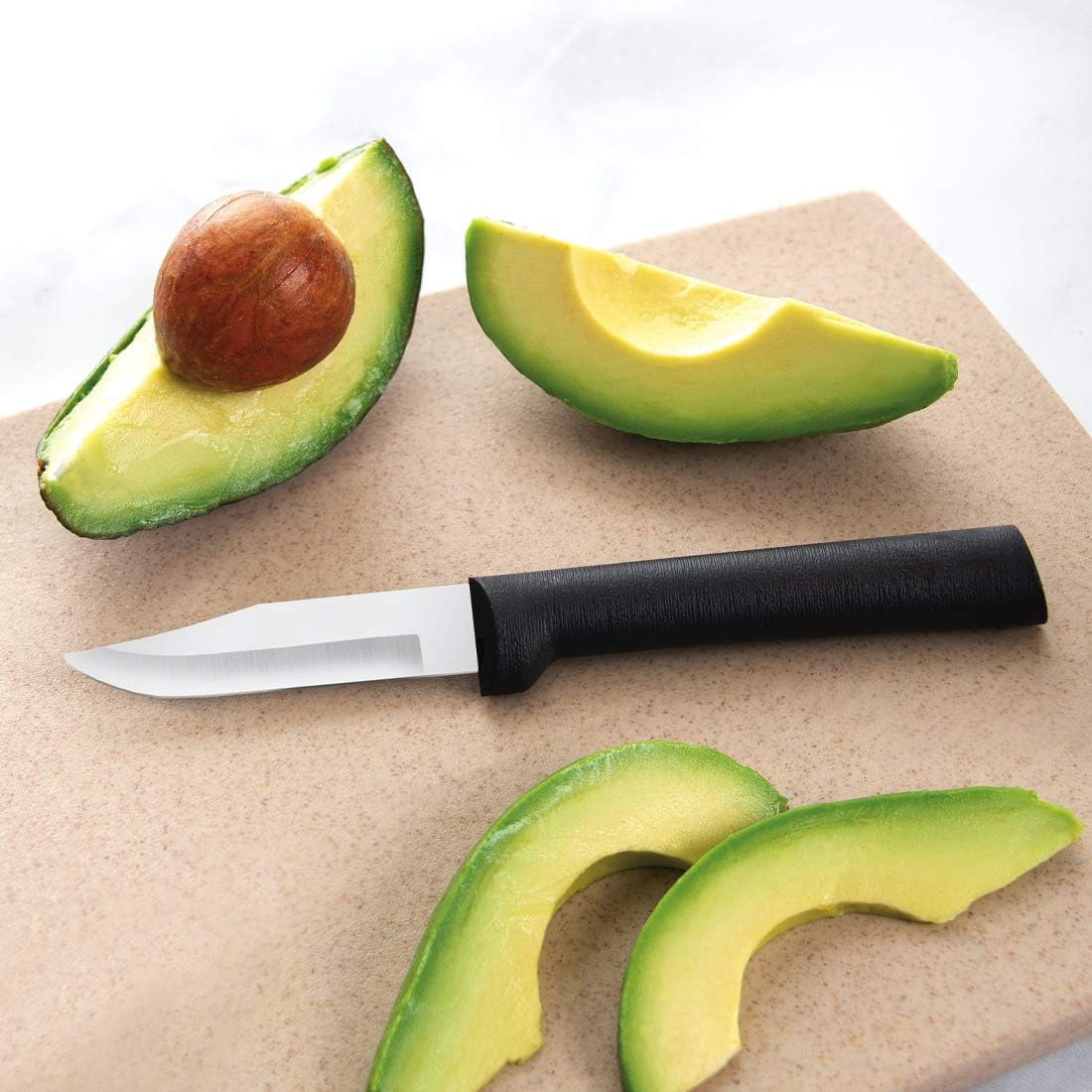 Rada Cutlery Peeling Paring Knife (W202), 2.5" Stainless Steel Blade, Black Handle, Pack of 2