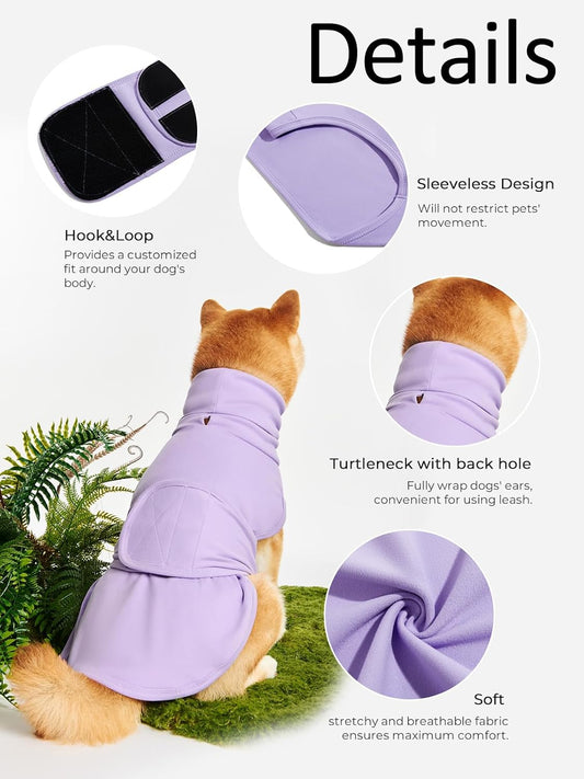 Dog Anxiety Calming Vest Adjustable Turtleneck Thunder Shirt Jacket for Fireworks, Separation, Vet Visits, Pet Hoodie for Large Medium Dogs