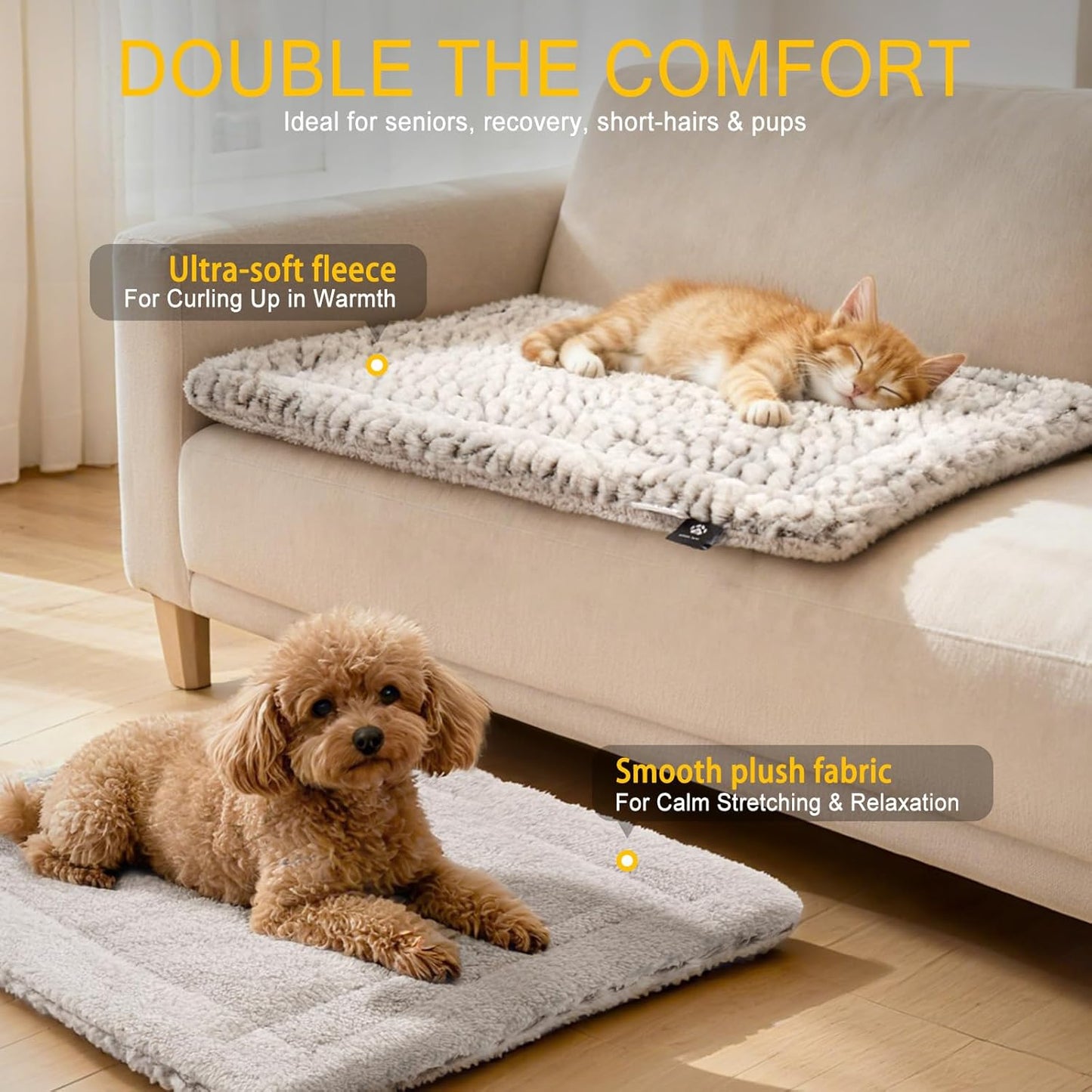 Self Heating Cat Pad Self Warming Bed 27.5" x 18.5" Thermal Heated Cat Mat Extra Warm Pet Mat for Outdoor and Indoor Large Kittens Small Puppy Pets