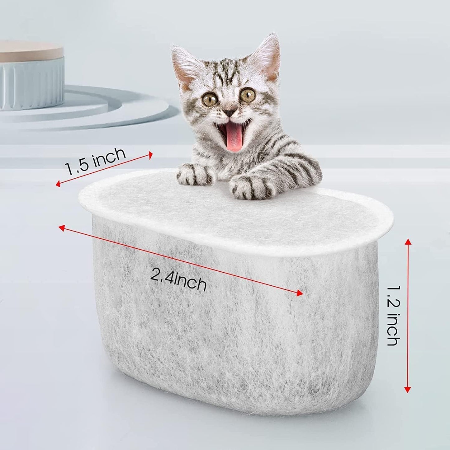 WOPET 4 Packs Replacement Carbon Filters Compatible with WOPET W500 W300 W300B Cat Water Fountain, Automatic Cat Fountain, Super Quiet Pet Water Fountain for Cats, Dogs, and Multiple Pets