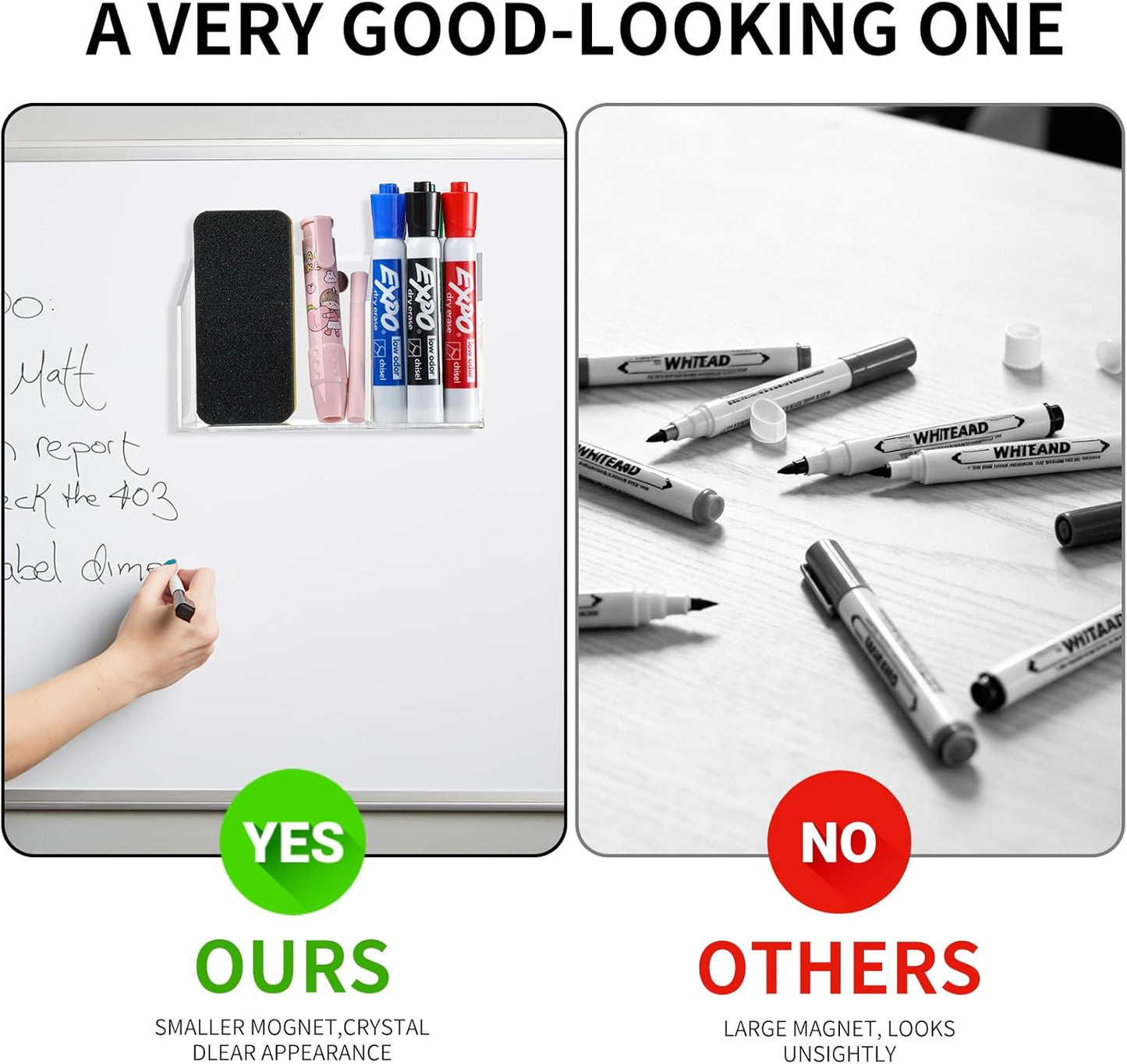Acrylic Magnetic Marker Holder For Whiteboard Dry Erase Marker Holder For Office Refrigerator Fridge Classroom Must (Acrylic)