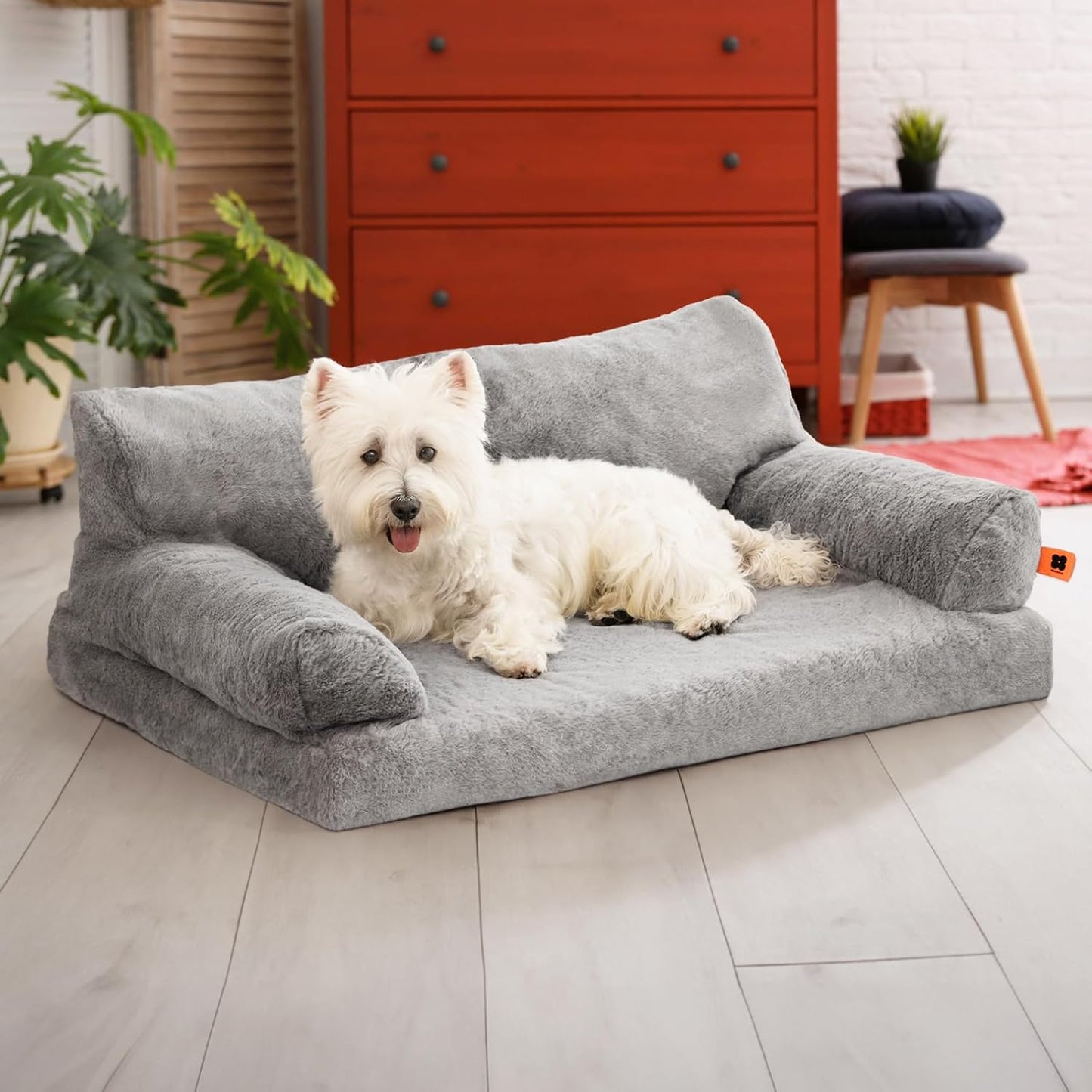 MEWOOFUN Orthopedic Dog Bed for Medium Dogs, Waterproof Dog Couch Dog Sofa, Supportive Foam Pet Bed with Removable Washable Cover and Nonskid Bottom (Grey, 35.4" L x 25.6" W x 11.8" Th)