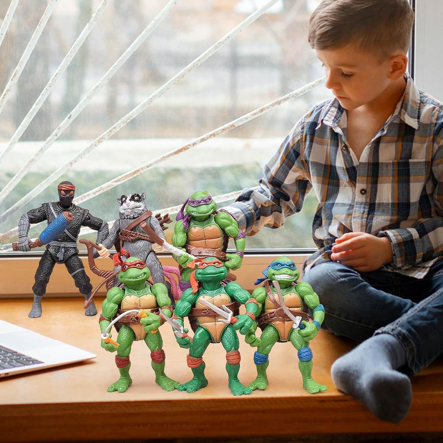 4.7" Turtles Action Figures 6PCS Figure Bundle Toys Collection Birthday for Kids