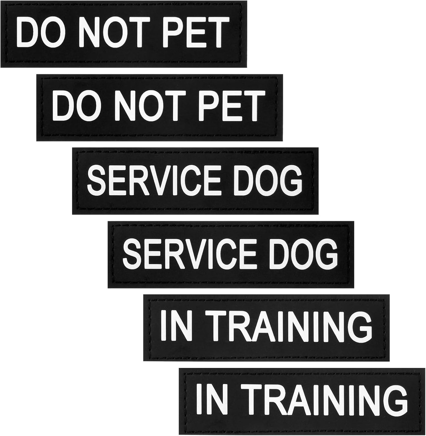 6pcs Service Dog Patch with Hook Backing Removable Vest Patches for Training Dogs Do Not Pet Patch Black Dog Harness Patches for Service Animal Vests Harnesses Collar