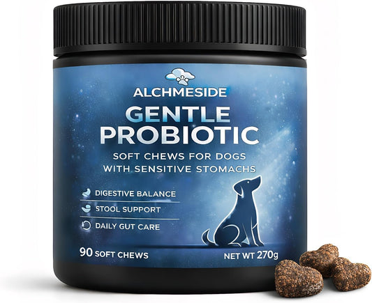Probiotics for Dogs – Dog Probiotic Soft Chews for Digestive & Gut Health, Yeast Balance,3 Billion CFU with Prebiotic Inulin & Pumpkin, Gentle Formula for Sensitive Stomachs, Chicken Flavor, 90 Count