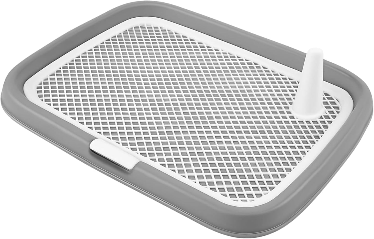 Dog Potty Training Tray for Large & XL Dogs, Extra-Large Indoor Dog Toilet with Mesh Grid & Training Post, Leak-Proof Reusable Pee Pad Holder, 25.6 x 20