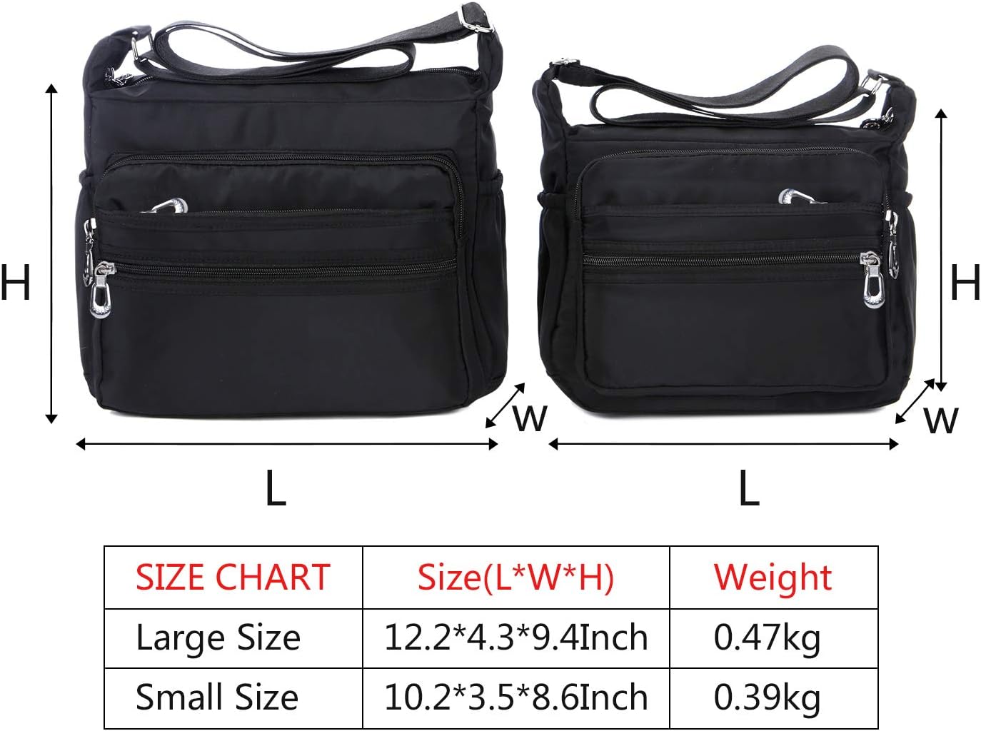 NOTAG Crossbody Bag for Women Waterproof Shoulder Bag Messenger Bag Casual Nylon Purse Handbag