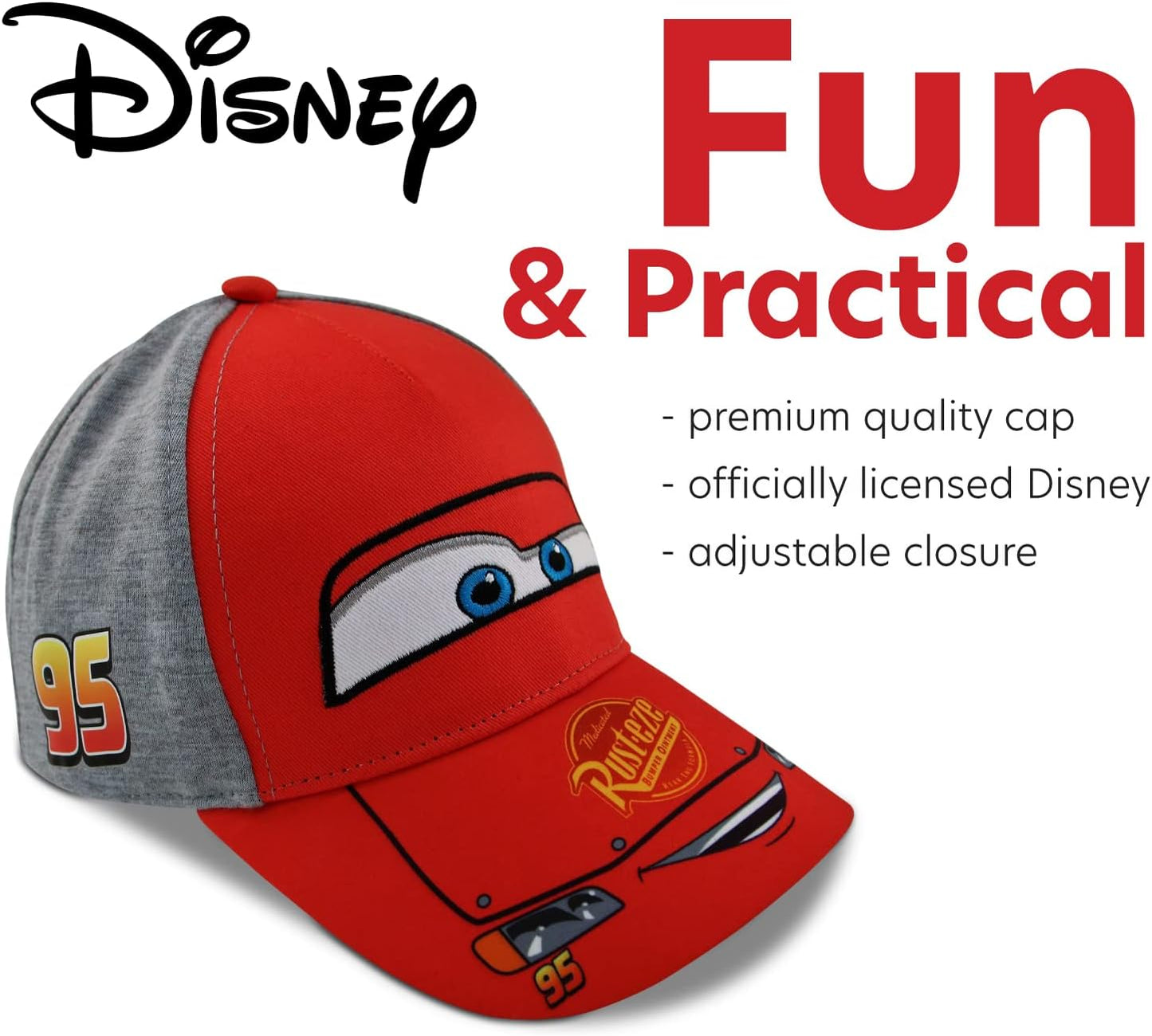 Disney Boys Cars Red W/Grey