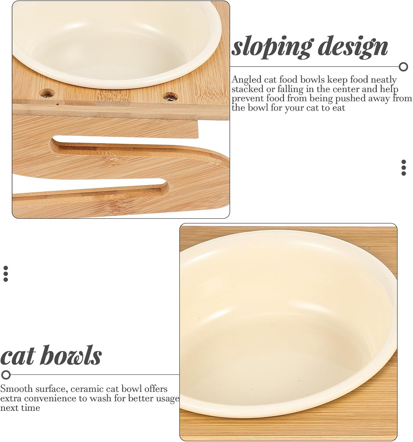 Milisten Ceramic Cat Bowls with Elevated Stand, 15cm Diameter 600ml Capacity, Anti-Slip Raised Pet Feeding Dish for Household Cats and Small Dogs