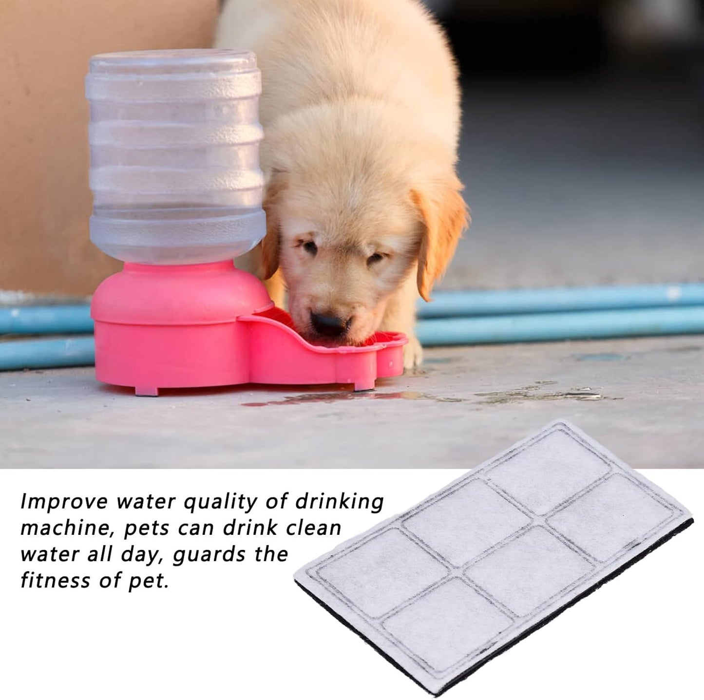 Pilipane 12Pcs Pet Water Fountain Filter, 5 55x3 27x0 20in Rectangular Cat Fountains Filters, Cat Dog Water Fountain Filters Fit for Drinkwell, Activated Carbon Cat Fountain Filter