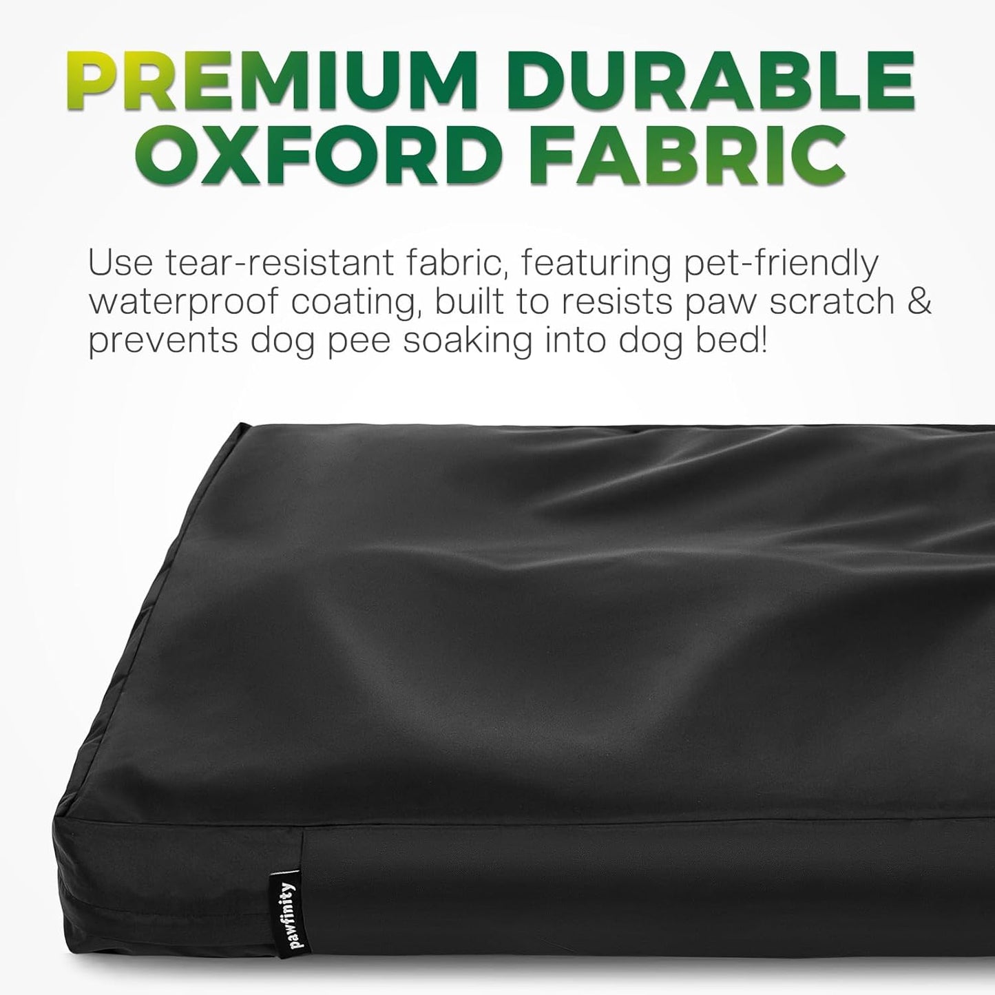 Waterproof Dog Bed Cover Replacement Washable, Easy to Clean, Pet Hair Resistant, Heavy Duty Oxford, Zipper Closure, Indoor/Outdoor Use, Fits 36 Inch Dog Crate - Large, 35"x 22"x 3.5", Black
