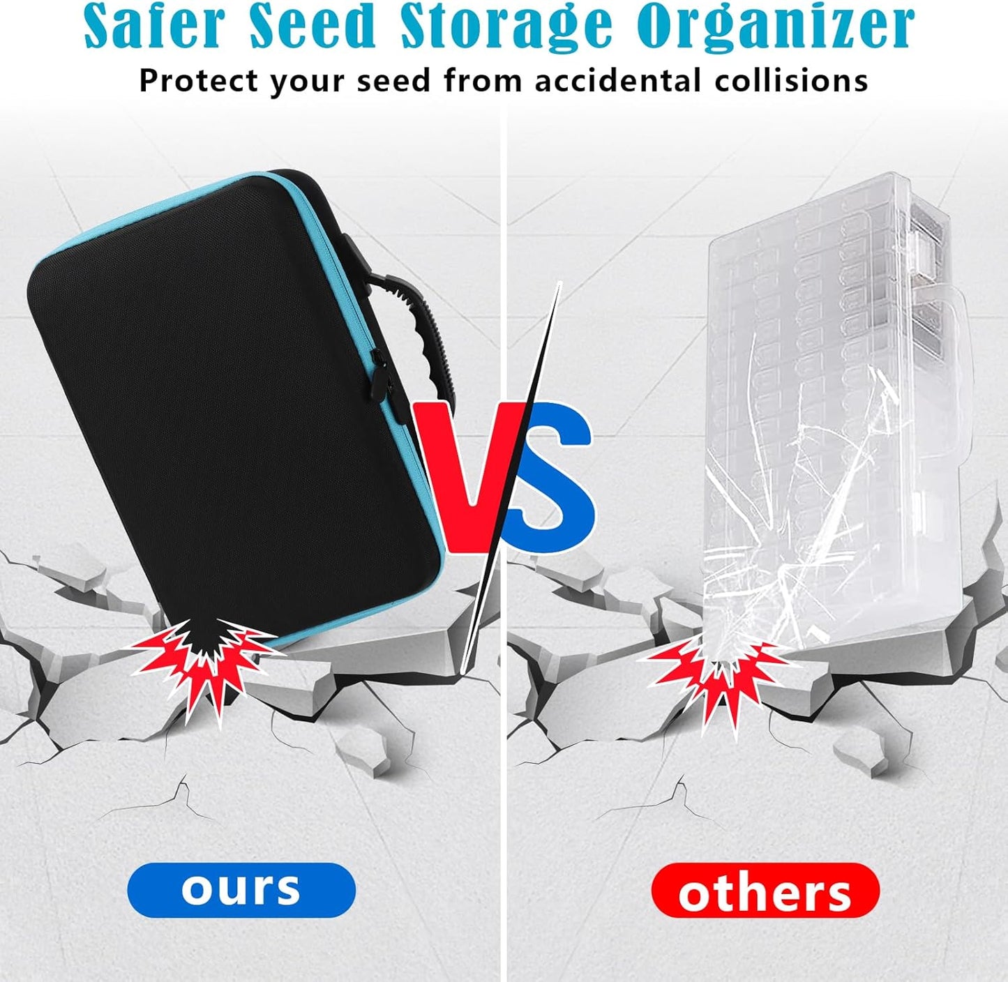 120 Slots Seed Storage Organizer with 20 Seed Envelopes, Sturdy Seed Organizer Storage Box with Zipper Bag Label Stickers(Seeds not Included), Seed Storage Container for Flower Plants Garden