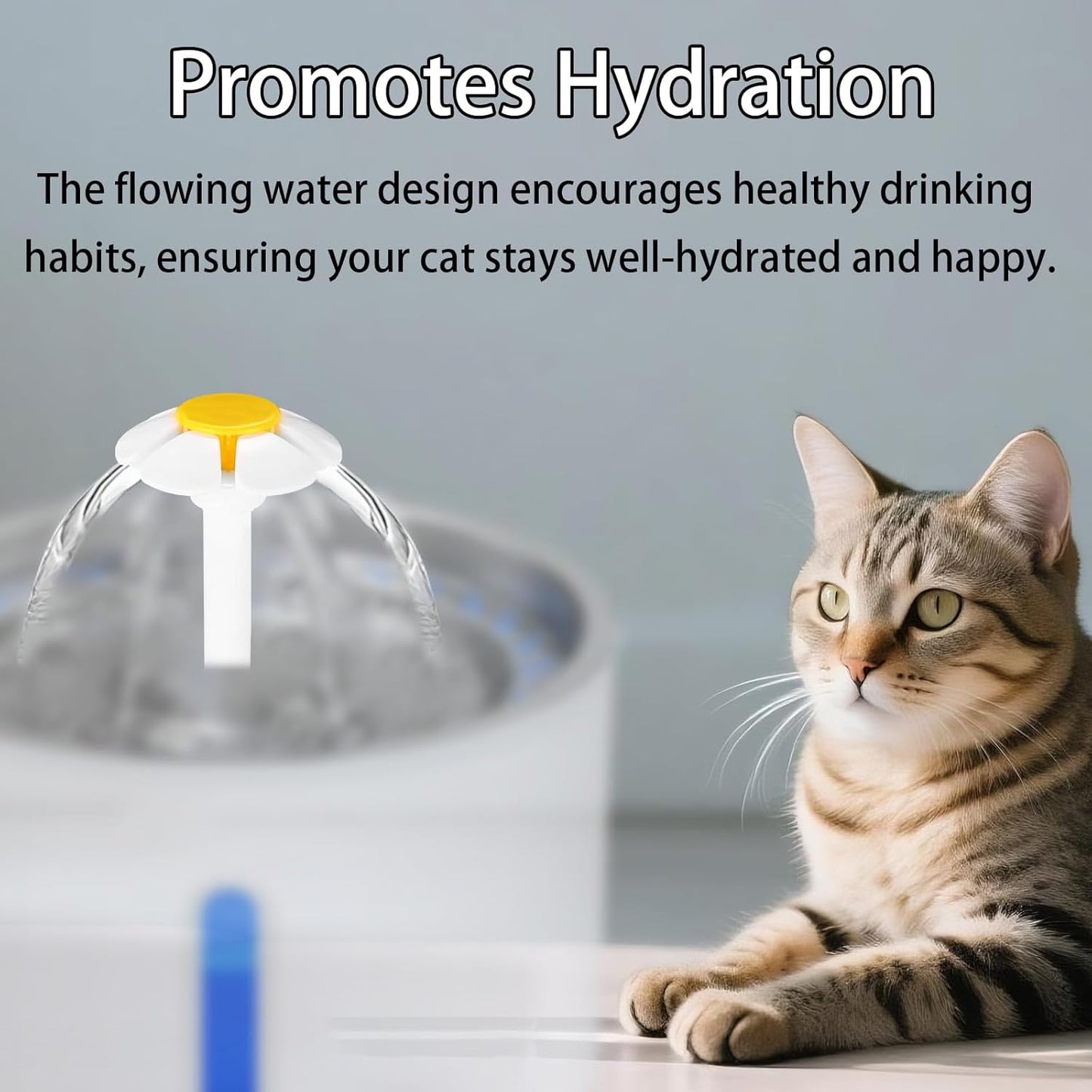 Cat Water Fountain Spout Replacement Part, Flower Kitty Drinking Fountain Top Faucet Accessories for Cats and Dogs Compatible with 2.4L/81oz Pet Water Dispenser
