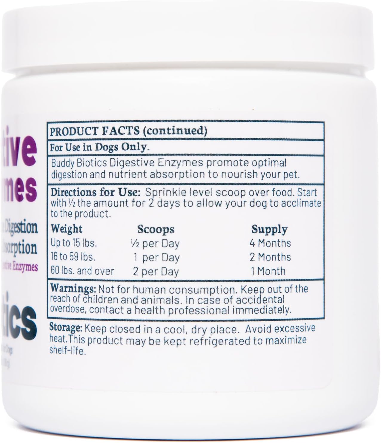 Digestive Enzymes Powder for Dogs 7-Targeted Digestive Enzymes to Help Break Down Kibble, Supports Digestion & Nutrient Absorption, Easy Sprinkle-On Formula