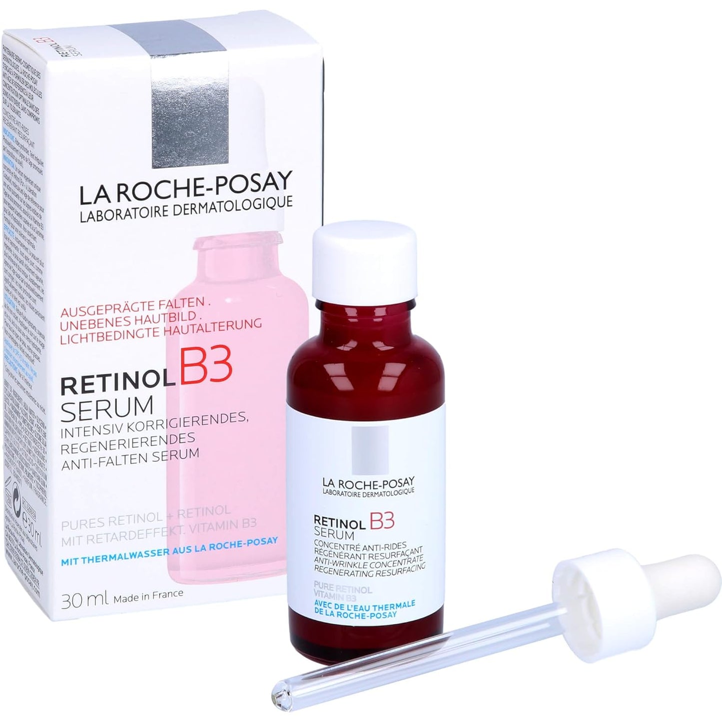 La Roche-Posay Pure Retinol Face Serum with Vitamin B3, Anti Aging Face Serum for Lines, Wrinkles & Premature Sun Damage to Resurface & Hydrate, Suitable for Sensitive Skin, 1.0 Fl. Oz