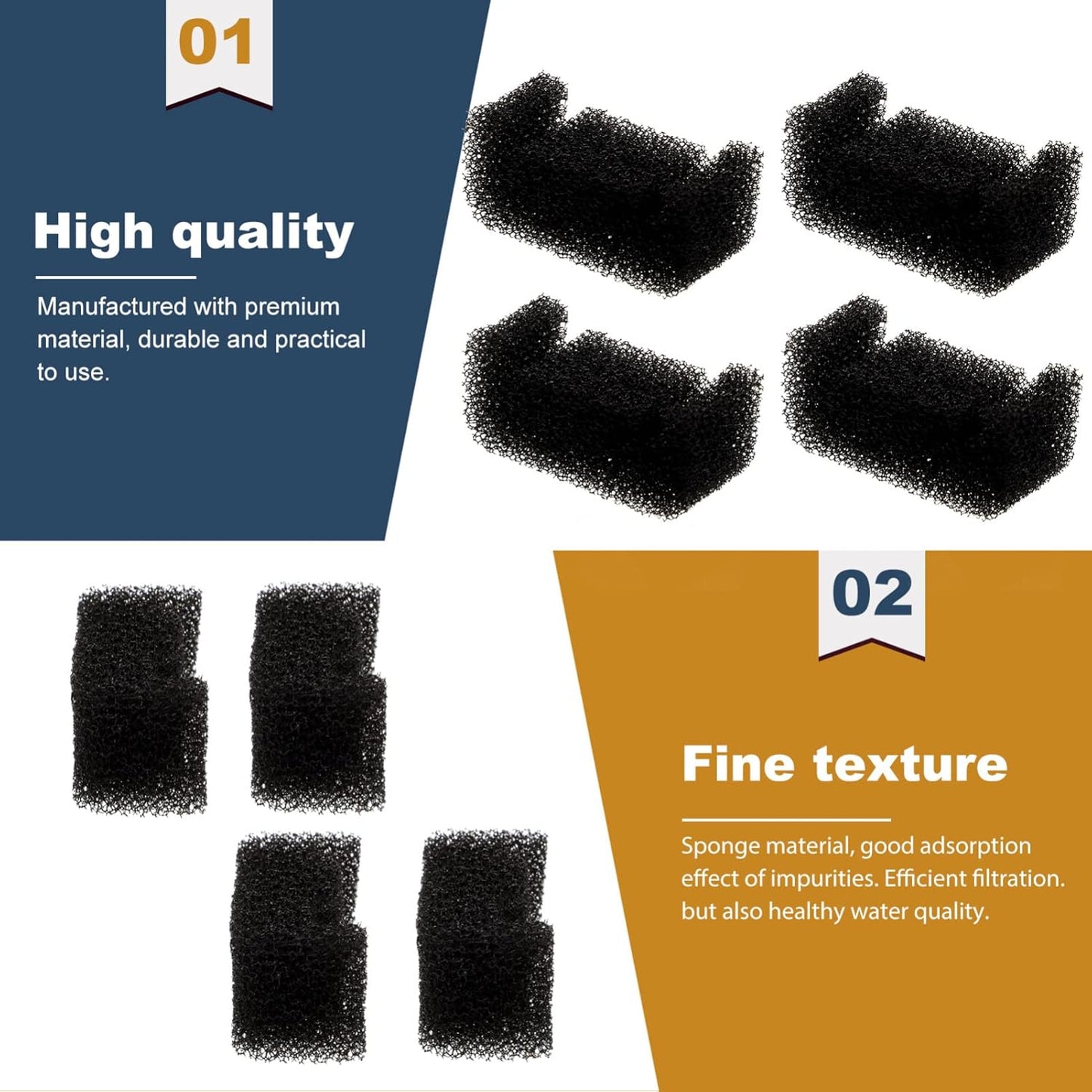 Happyyami 4pcs Pet Water Fountain Replacement Sponge Filter Elements u Compatible for Cleaner Fresher Drinking Water for Cats and Dogs