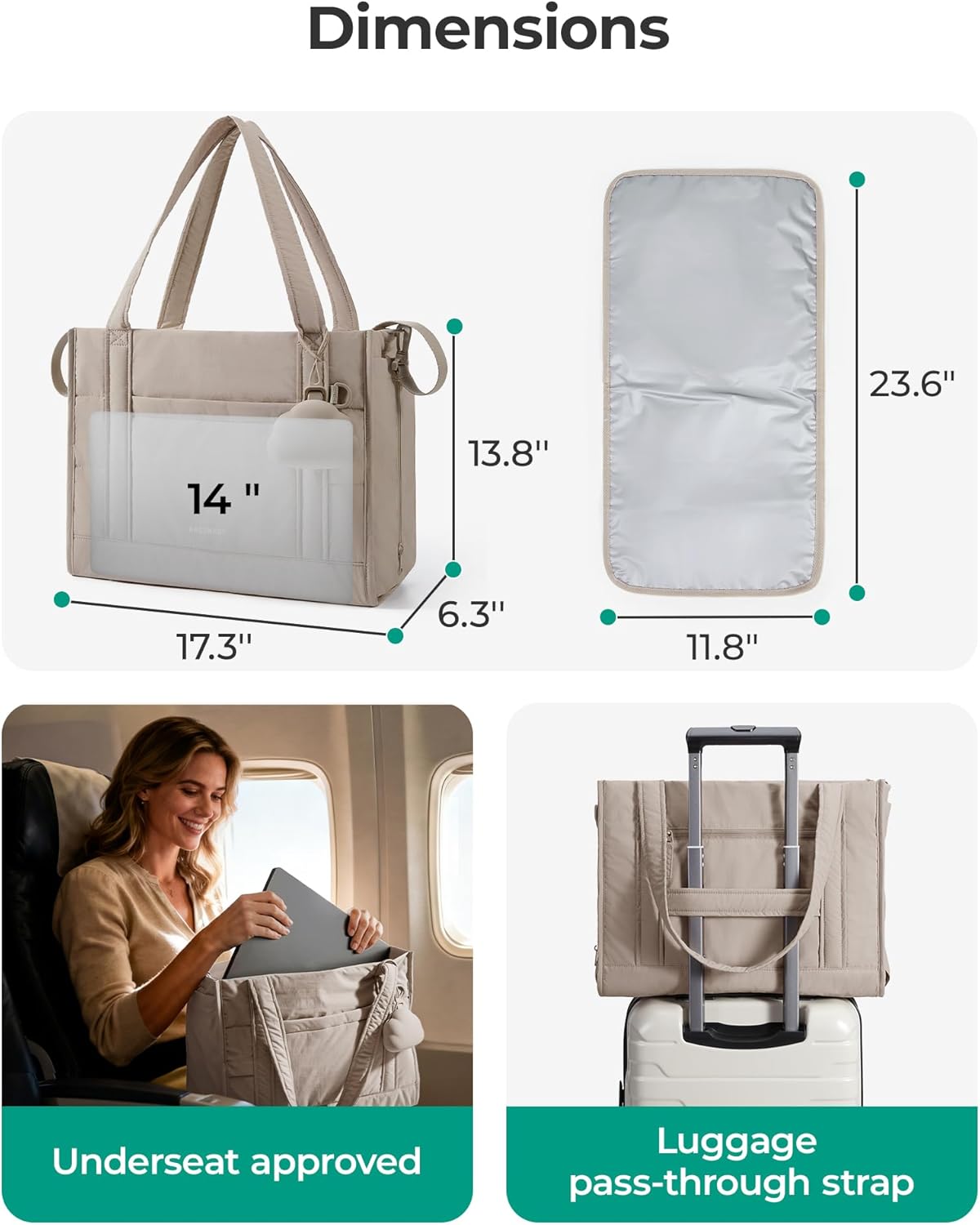 BAGSMART Diaper Bag Tote Puffer, Hospital Bag for Labor Delivery with Pacifier Case, Lightweight Baby Bag for Travel, Work | Multifunctional, Insulated Pockets, Water Resistance